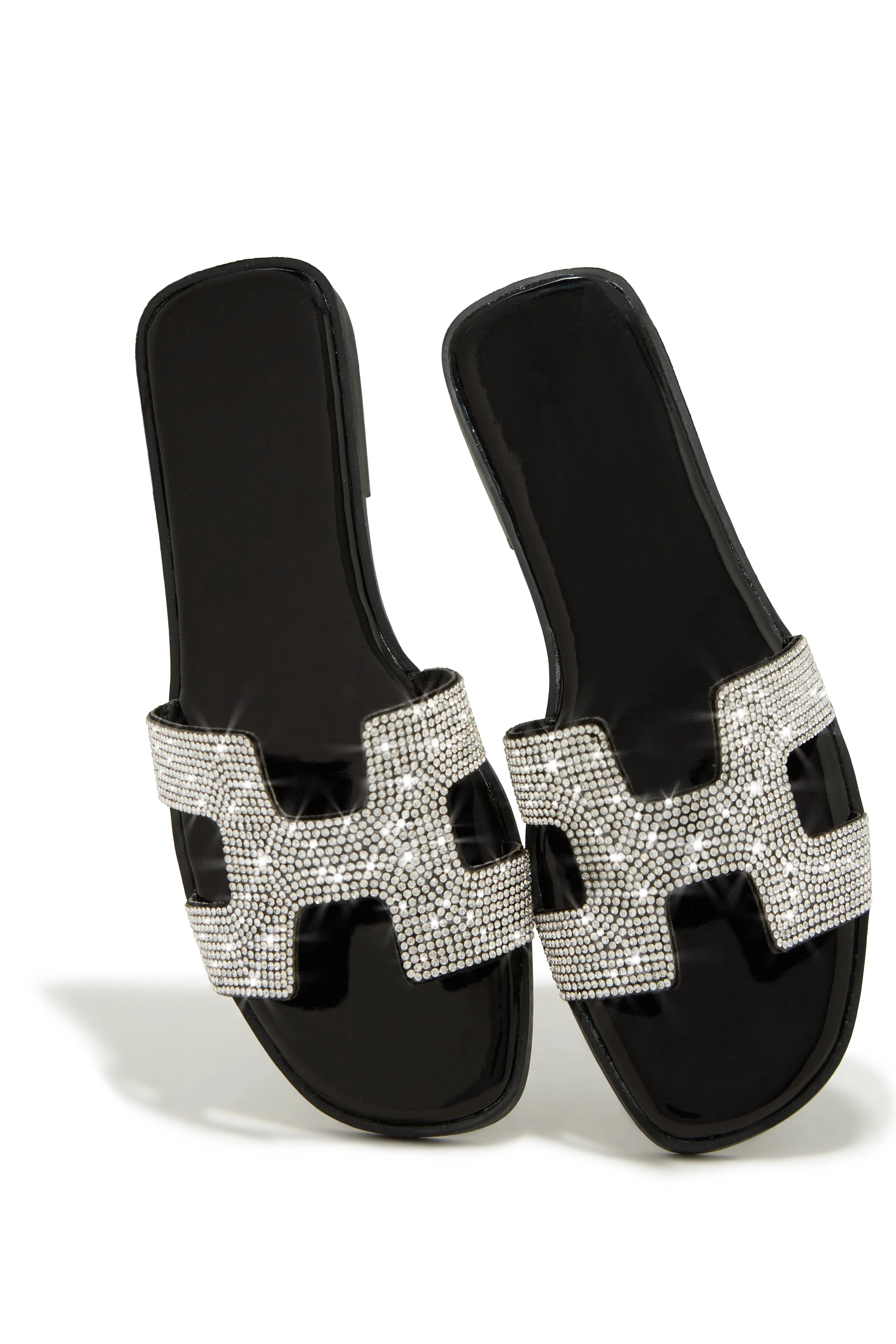 Bianka Embellished Slip On Sandals - Black sold by Miss Lola product image thumbnail 3