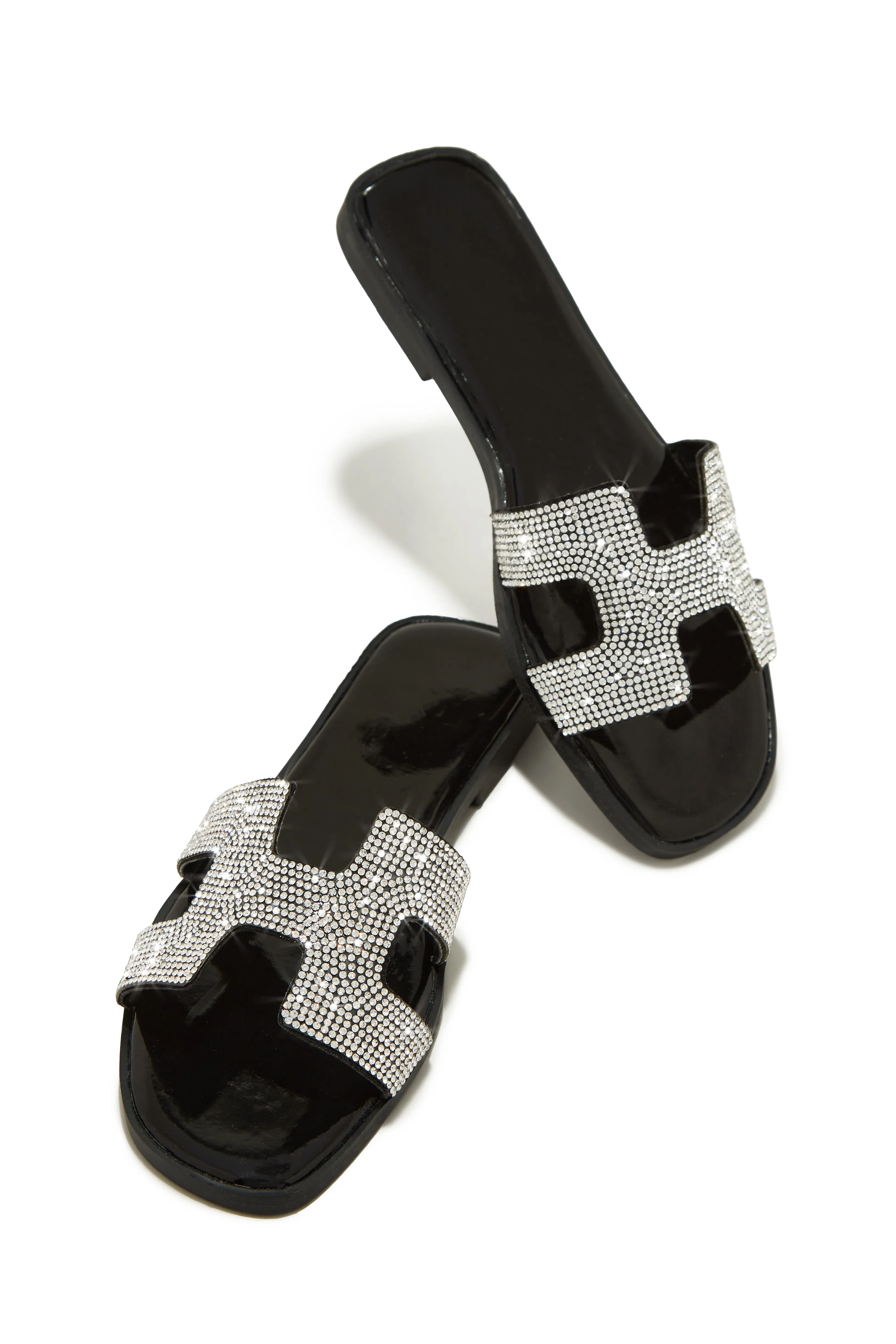 Bianka Embellished Slip On Sandals - Black sold by Miss Lola product image thumbnail 4