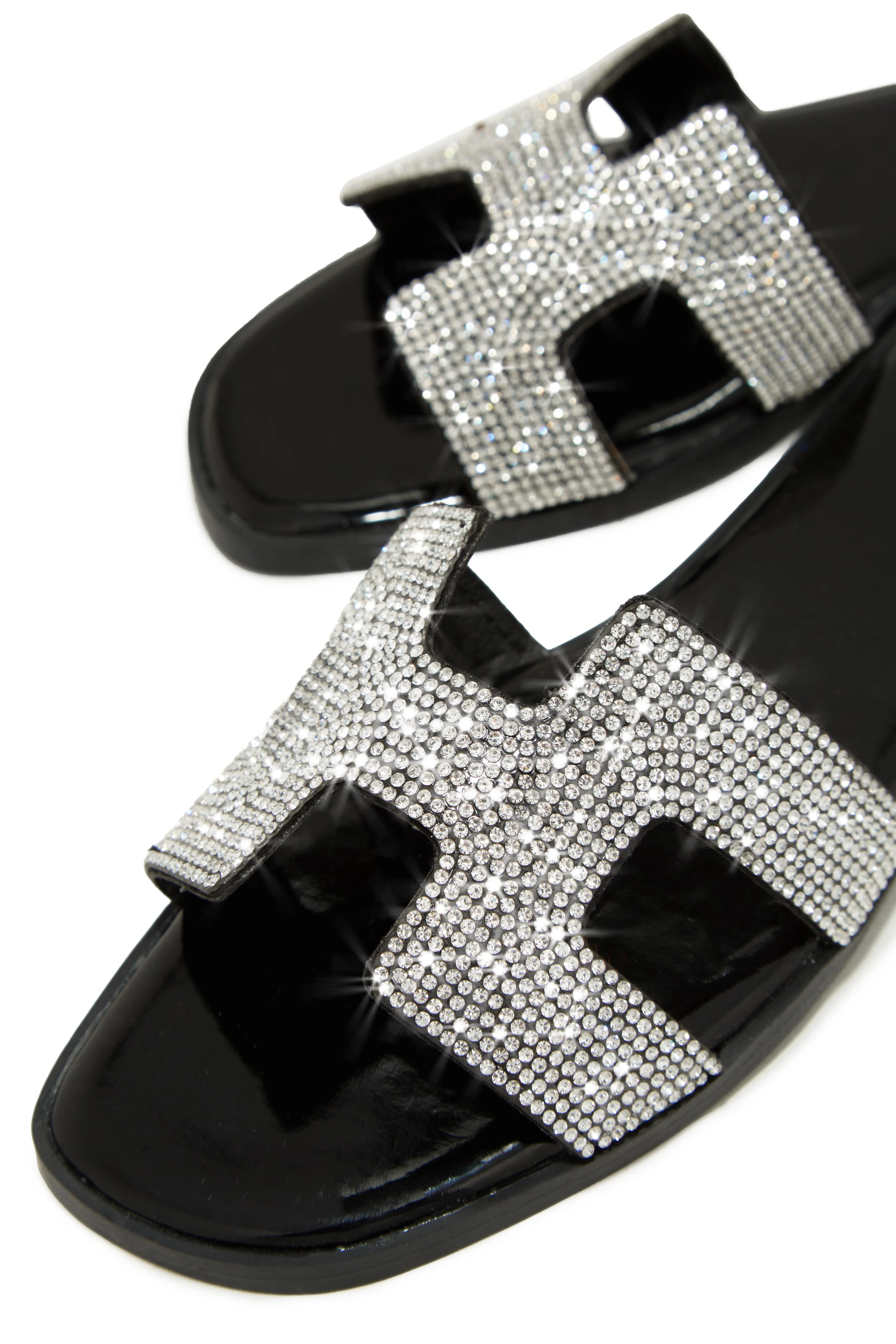 Bianka Embellished Slip On Sandals - Black sold by Miss Lola product image thumbnail 2