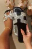Bianka Embellished Slip On Sandals - Black sold by Miss Lola