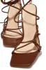 Aileen Lace Up Heels - Brown sold by Miss Lola