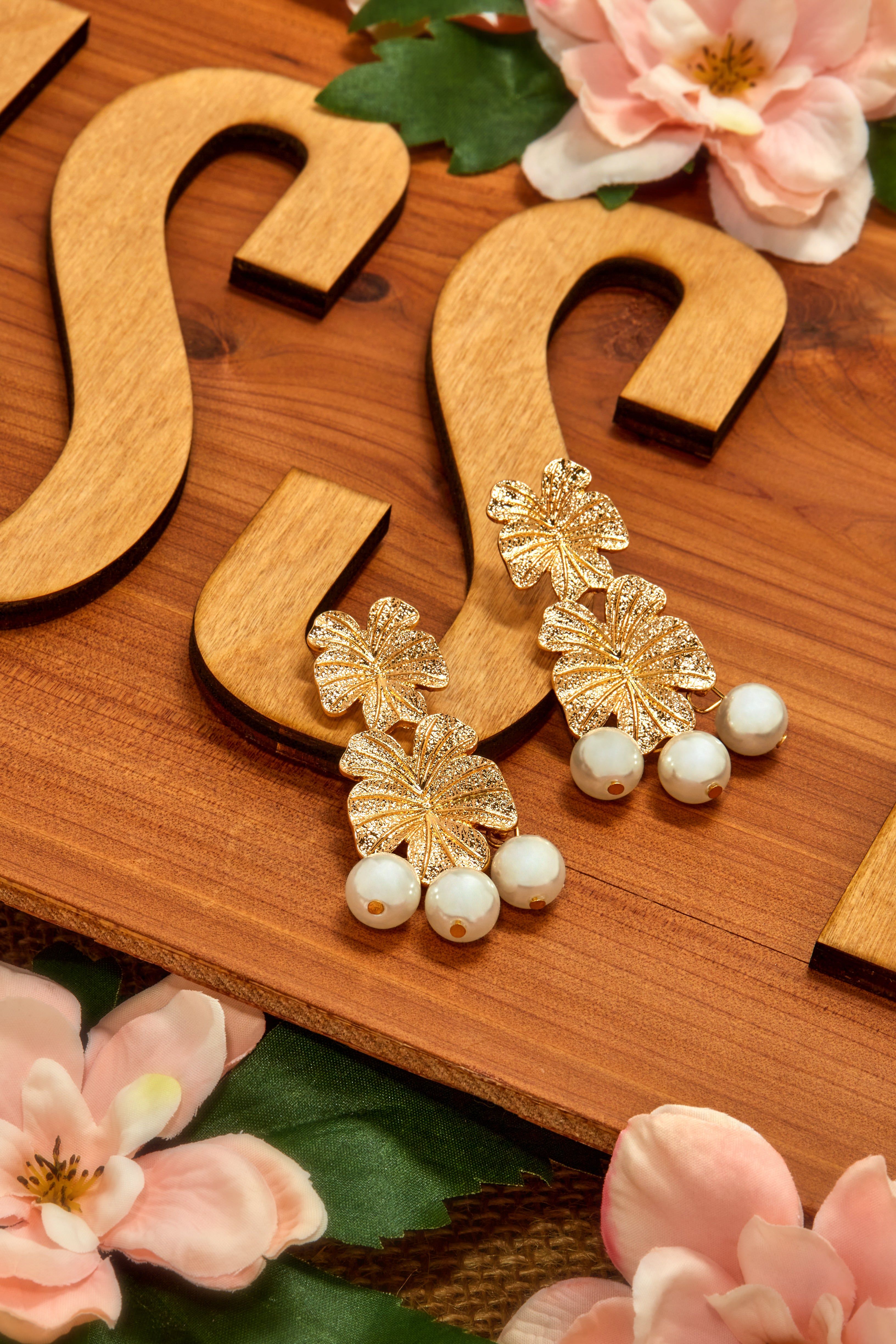 Miraya Pearl Beaded Earring - Gold sold by Miss Lola product image thumbnail 3