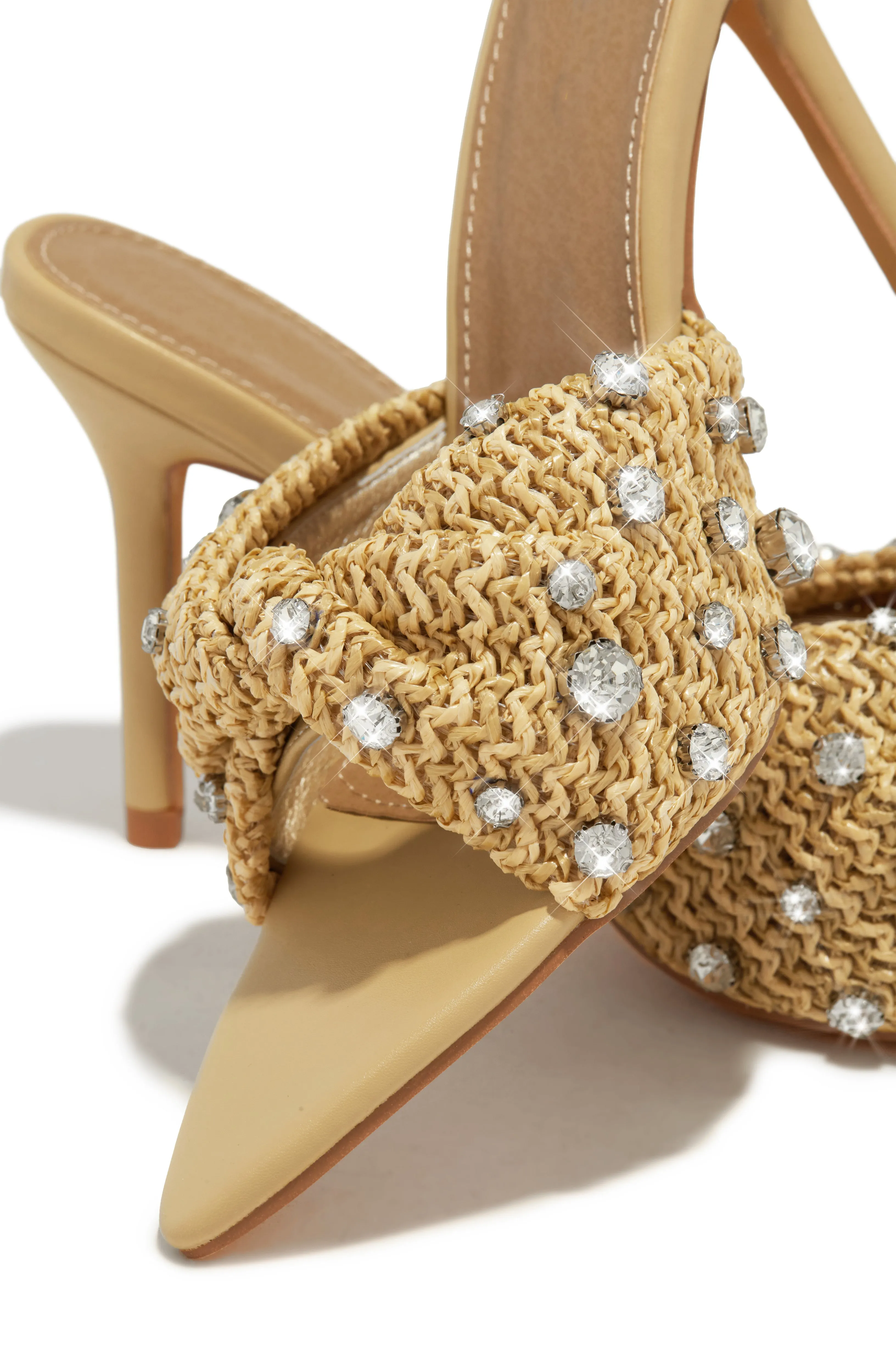 Baja Cruise Embellished High Heel Mules - Nude sold by Miss Lola product image thumbnail 2