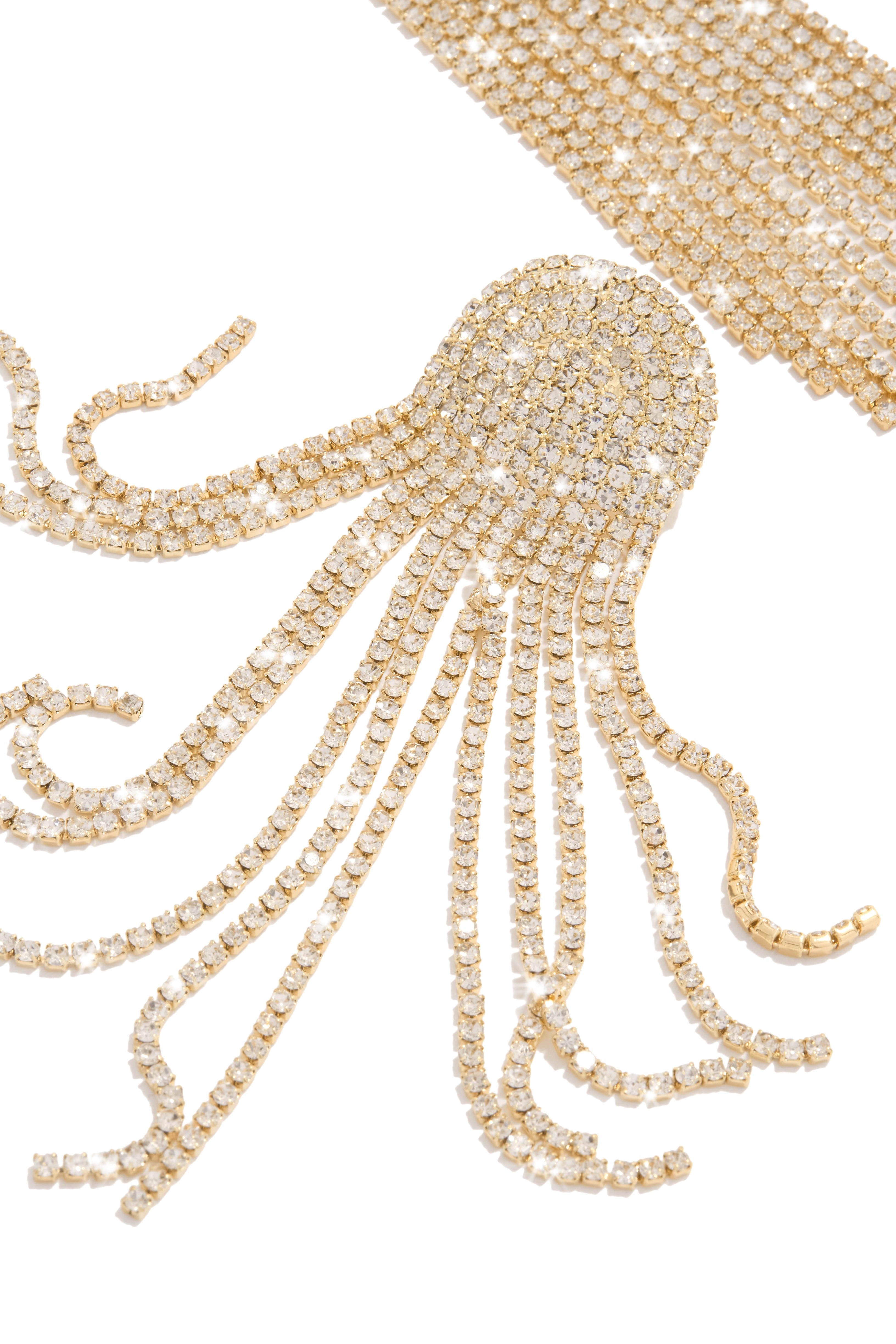 Elania Embellished Fringe Earring- Gold sold by Miss Lola product image thumbnail 3