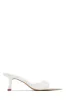 Zarina Mid Heel Mules - White sold by Miss Lola