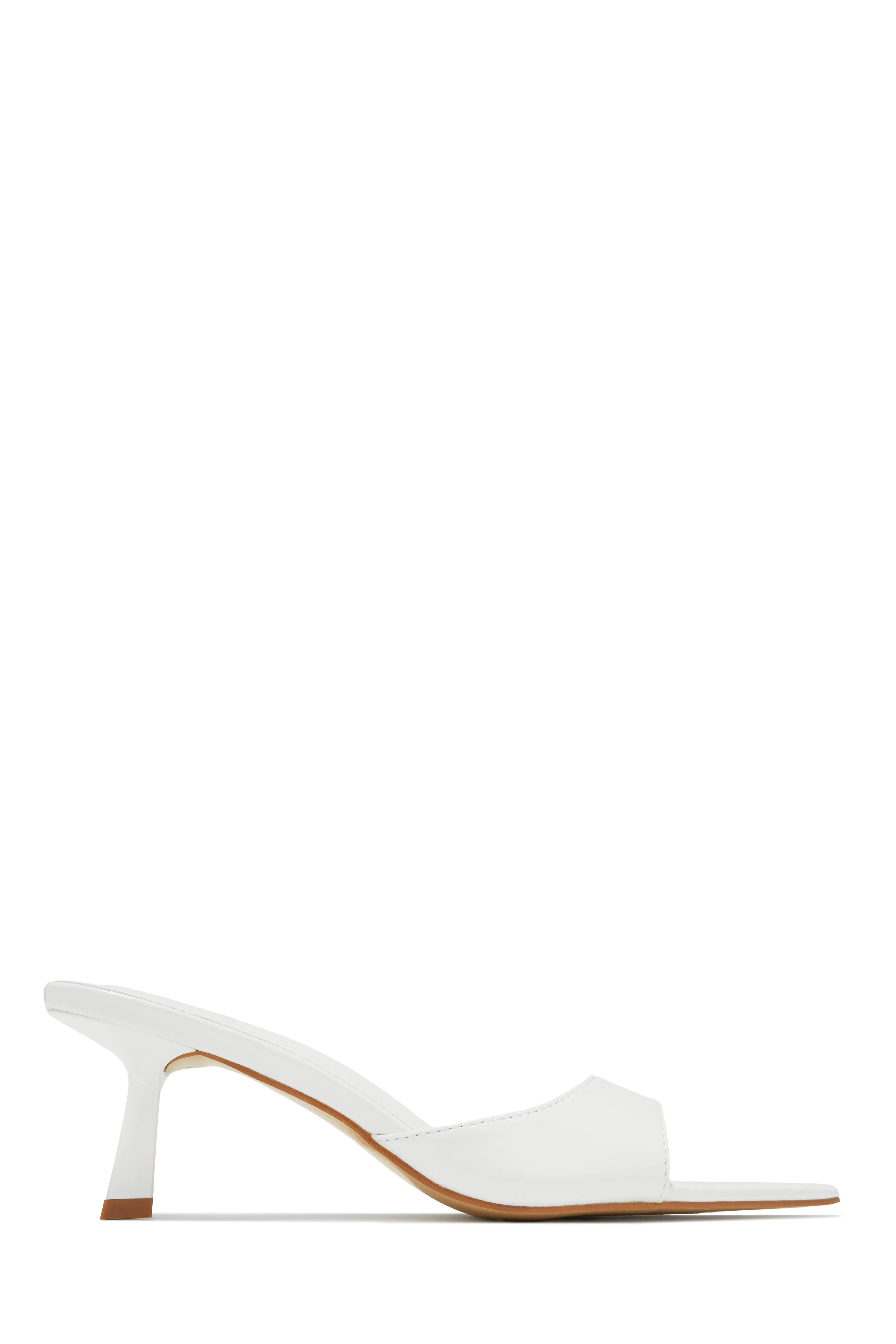 Zarina Mid Heel Mules - White sold by Miss Lola product image thumbnail 4