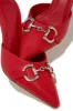 Kaia Pointed Toe Mule Heels - Red sold by Miss Lola