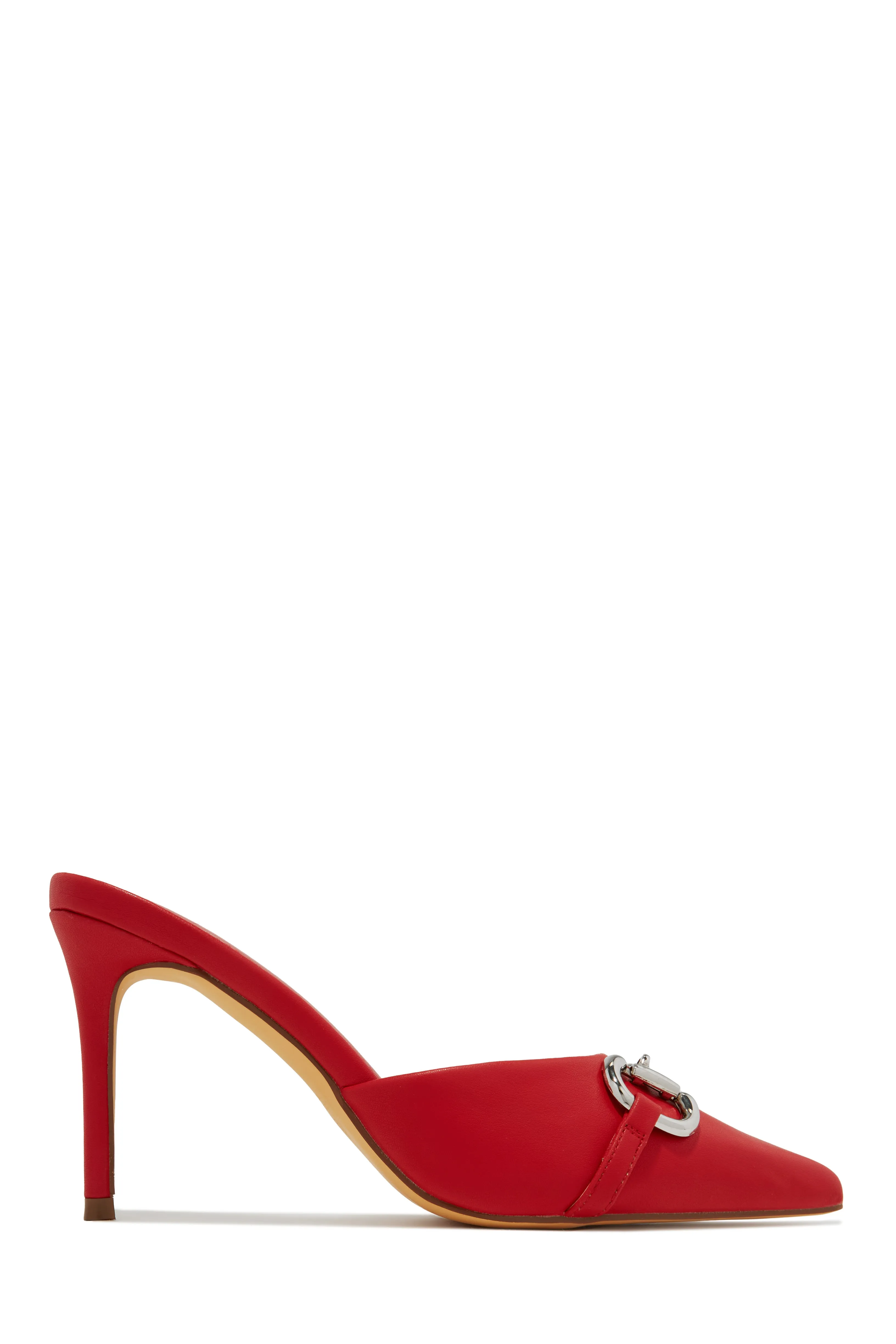 Kaia Pointed Toe Mule Heels - Red sold by Miss Lola product image thumbnail 5
