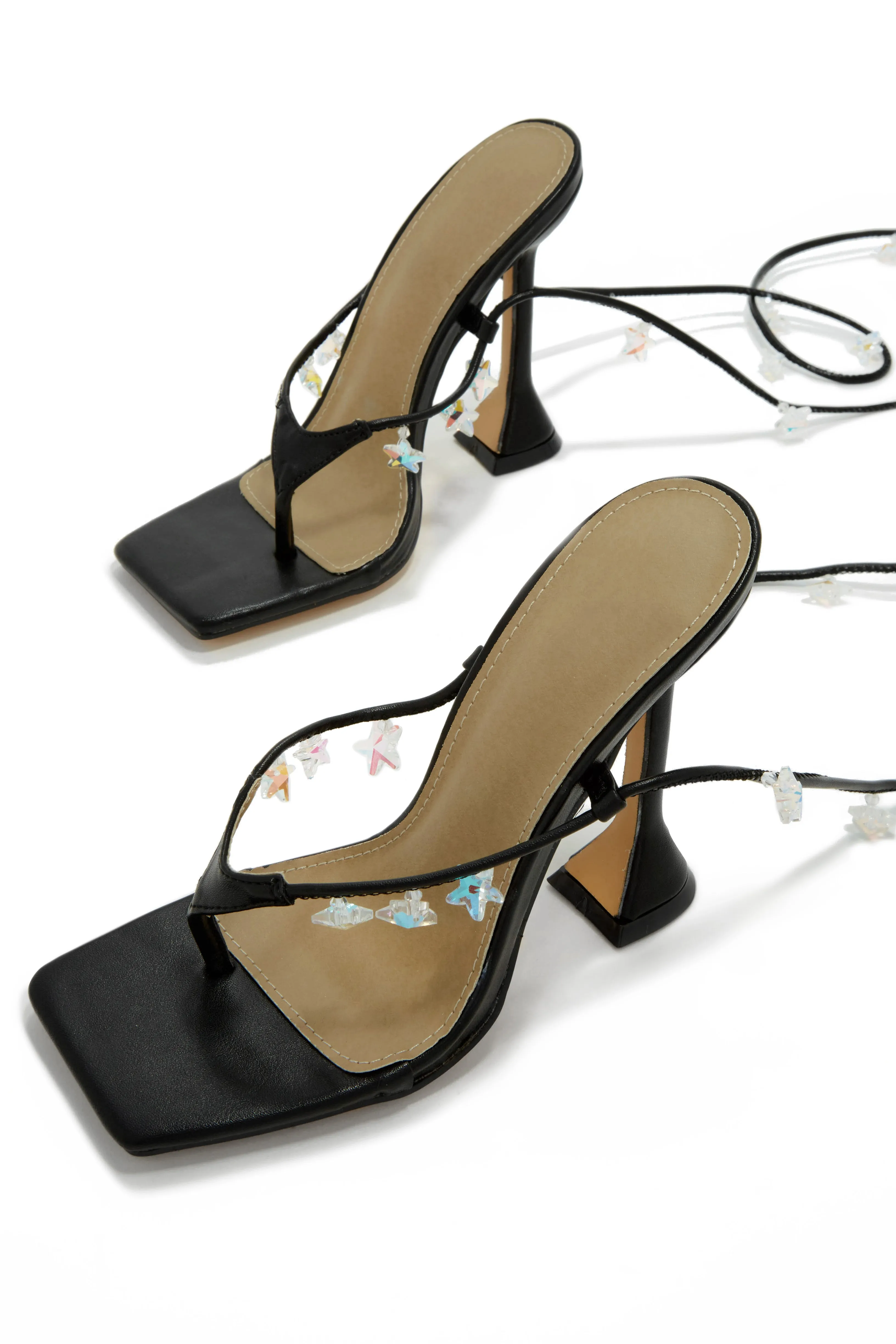 Haven Lace Up High Heels - Black sold by Miss Lola product image thumbnail 4