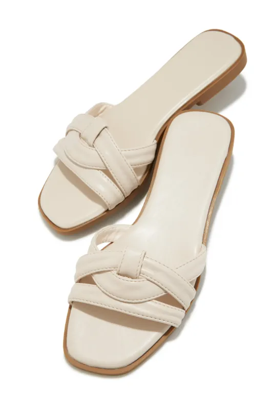 Maile Slip On Sandals - Ivory sold by Miss Lola