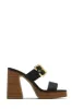 Adrina Platform Block Heel Mules - Black sold by Miss Lola