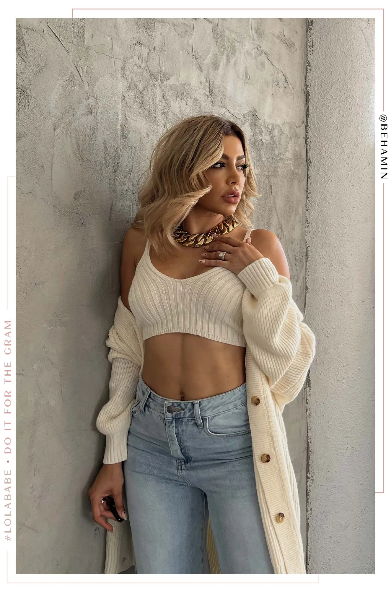 Chic Dates Two Piece Cardigan Set - Ivory sold by Miss Lola