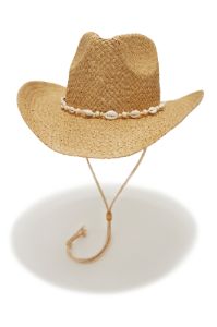 Gloria Faux Shell Straw Hat - Khaki sold by Miss Lola