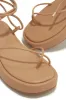Mykonos Island Lace Up Platform Sandals - Nude sold by Miss Lola