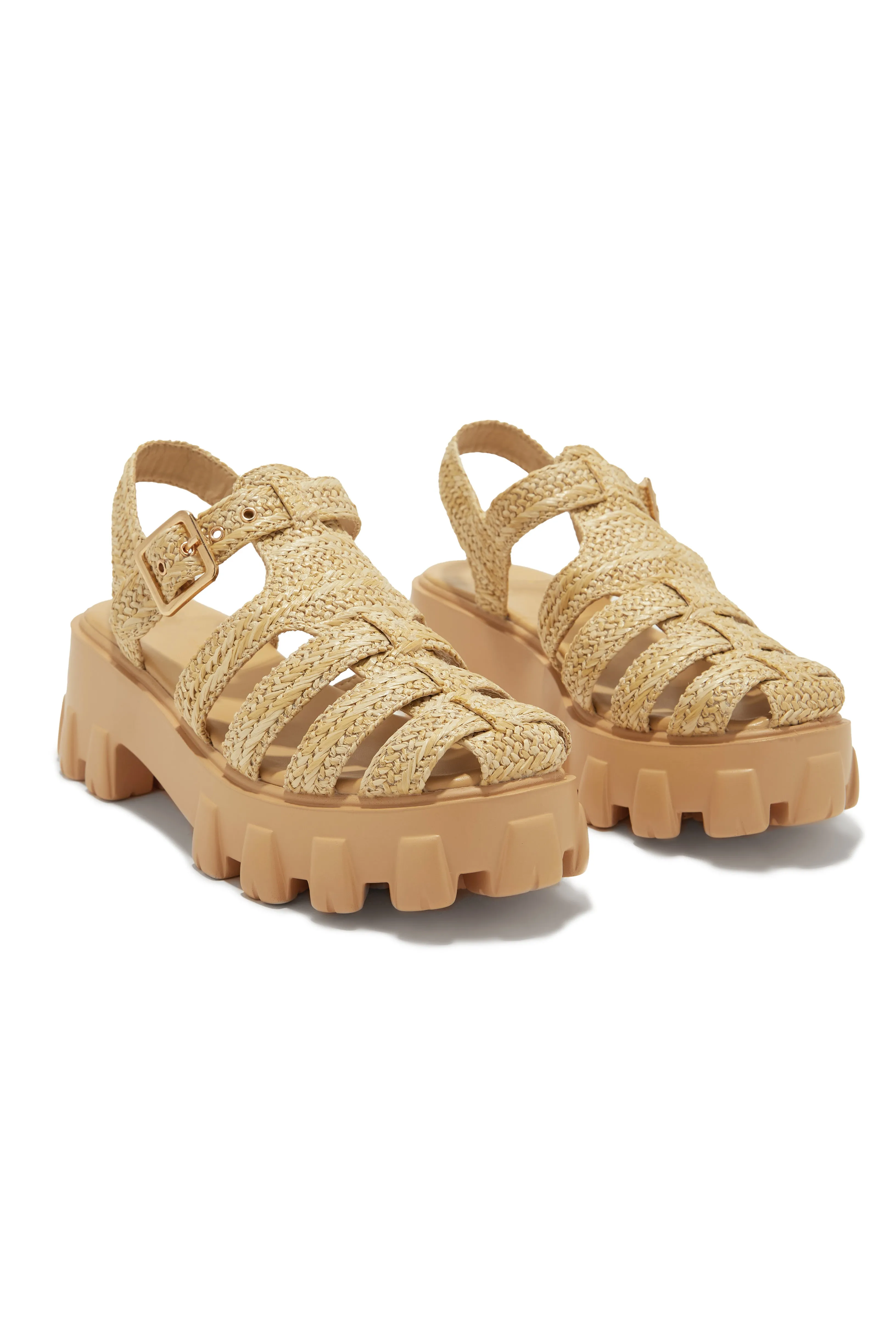 Natural Beauty Platform Cage Sandals - Natural sold by Miss Lola product image thumbnail 3