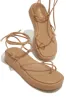 Mykonos Island Lace Up Platform Sandals - Nude sold by Miss Lola