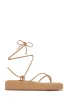 Mykonos Island Lace Up Platform Sandals - Nude sold by Miss Lola