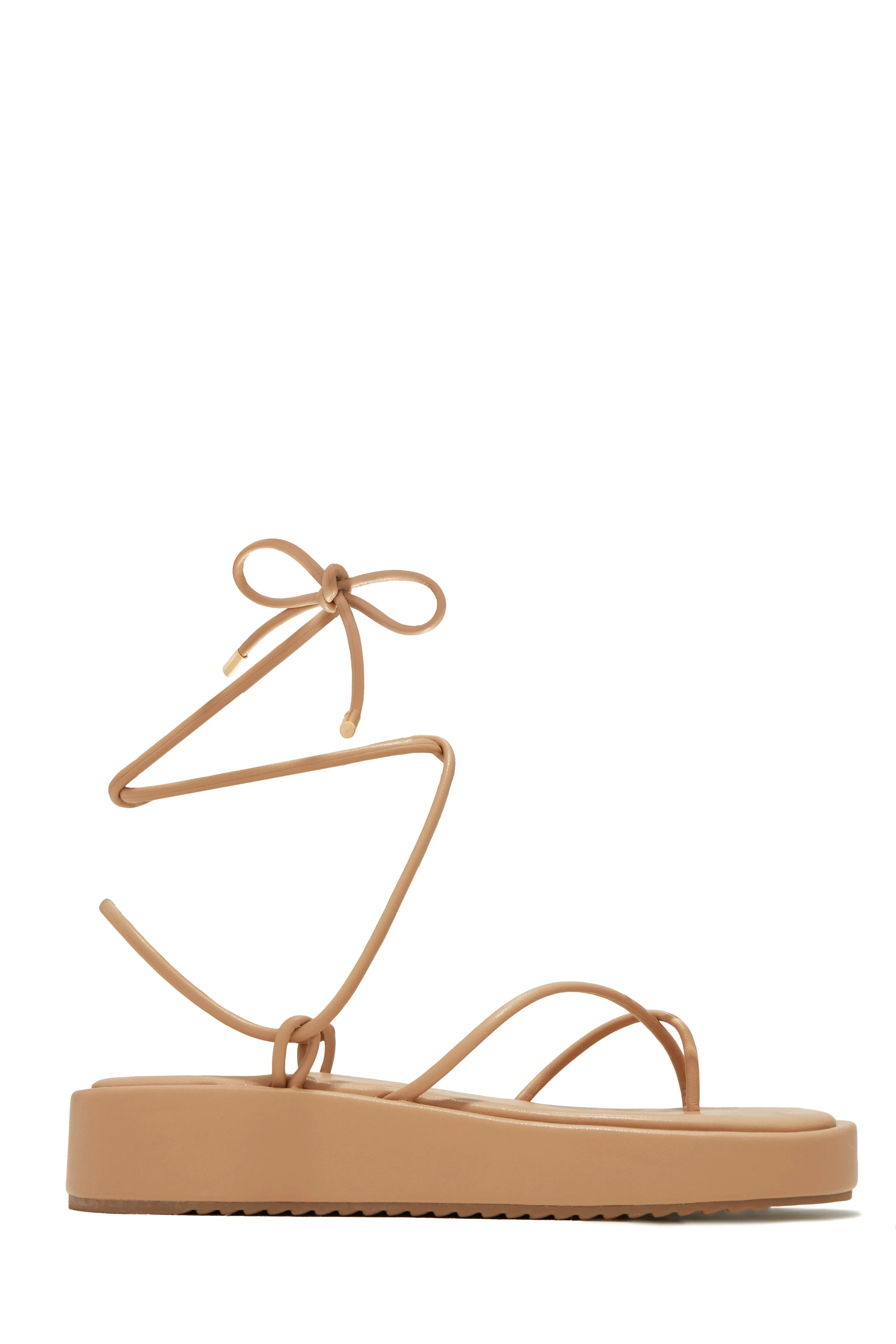 Mykonos Island Lace Up Platform Sandals - Nude sold by Miss Lola product image thumbnail 5