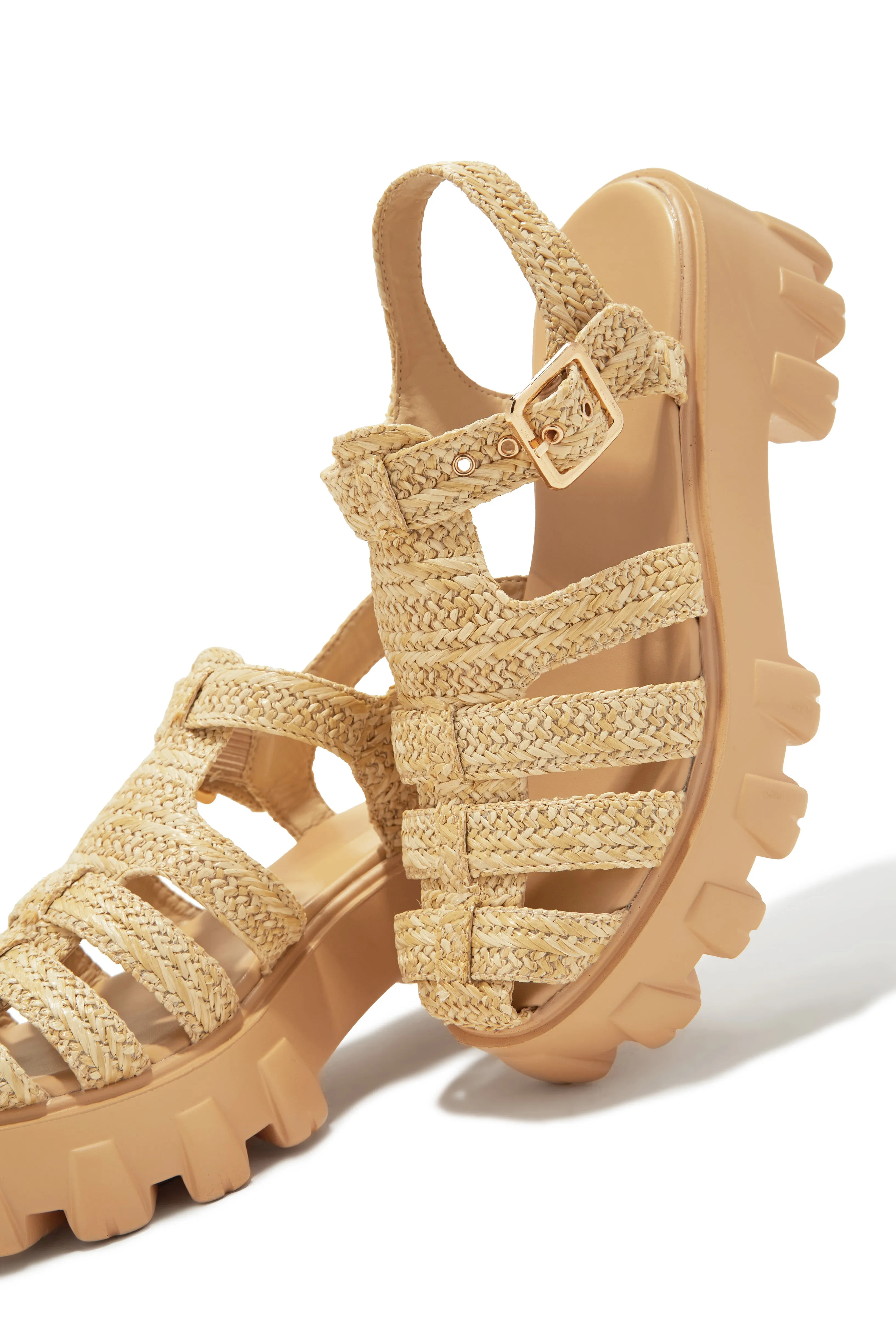 Natural Beauty Platform Cage Sandals - Natural sold by Miss Lola product image thumbnail 5