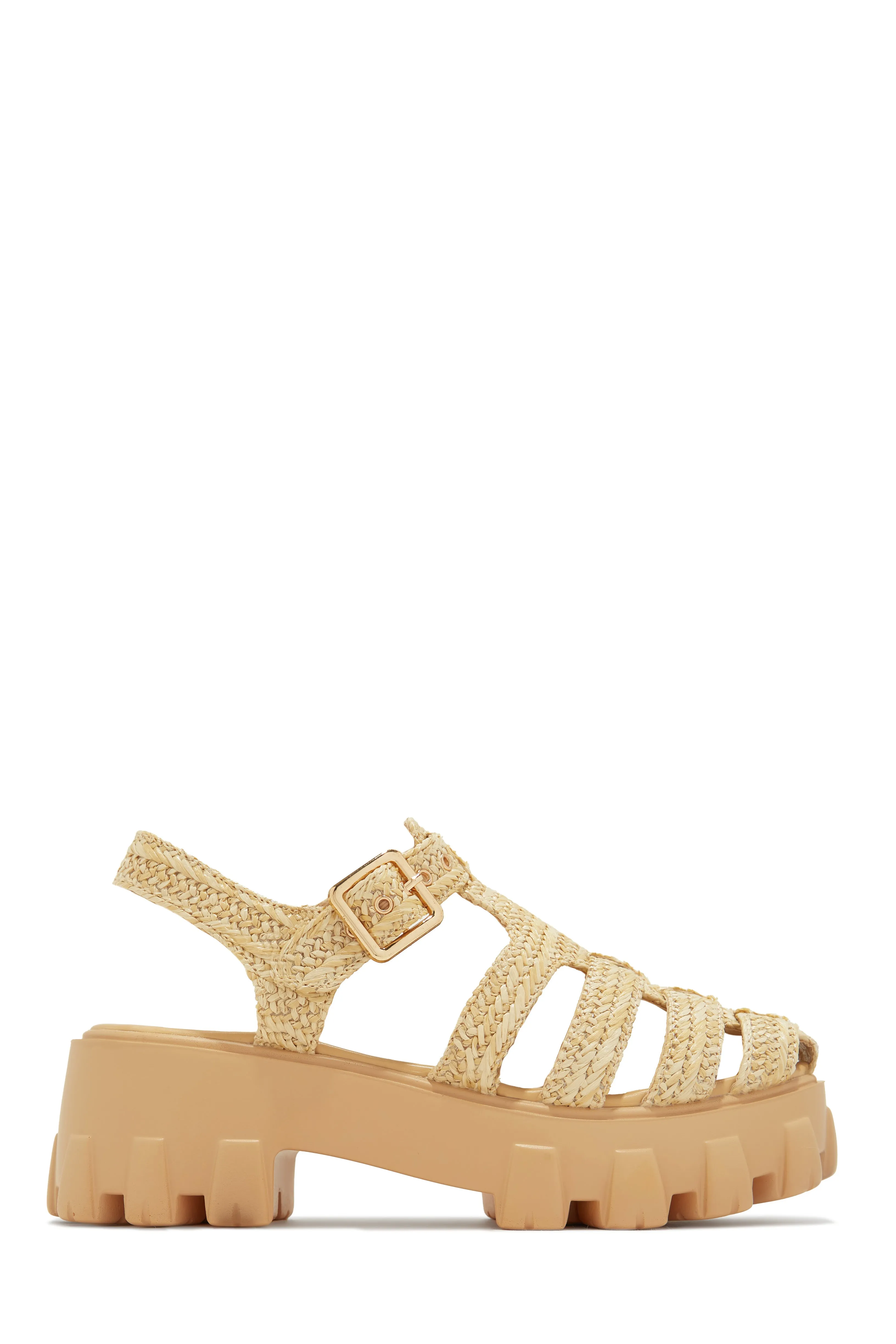 Natural Beauty Platform Cage Sandals - Natural sold by Miss Lola product image thumbnail 4
