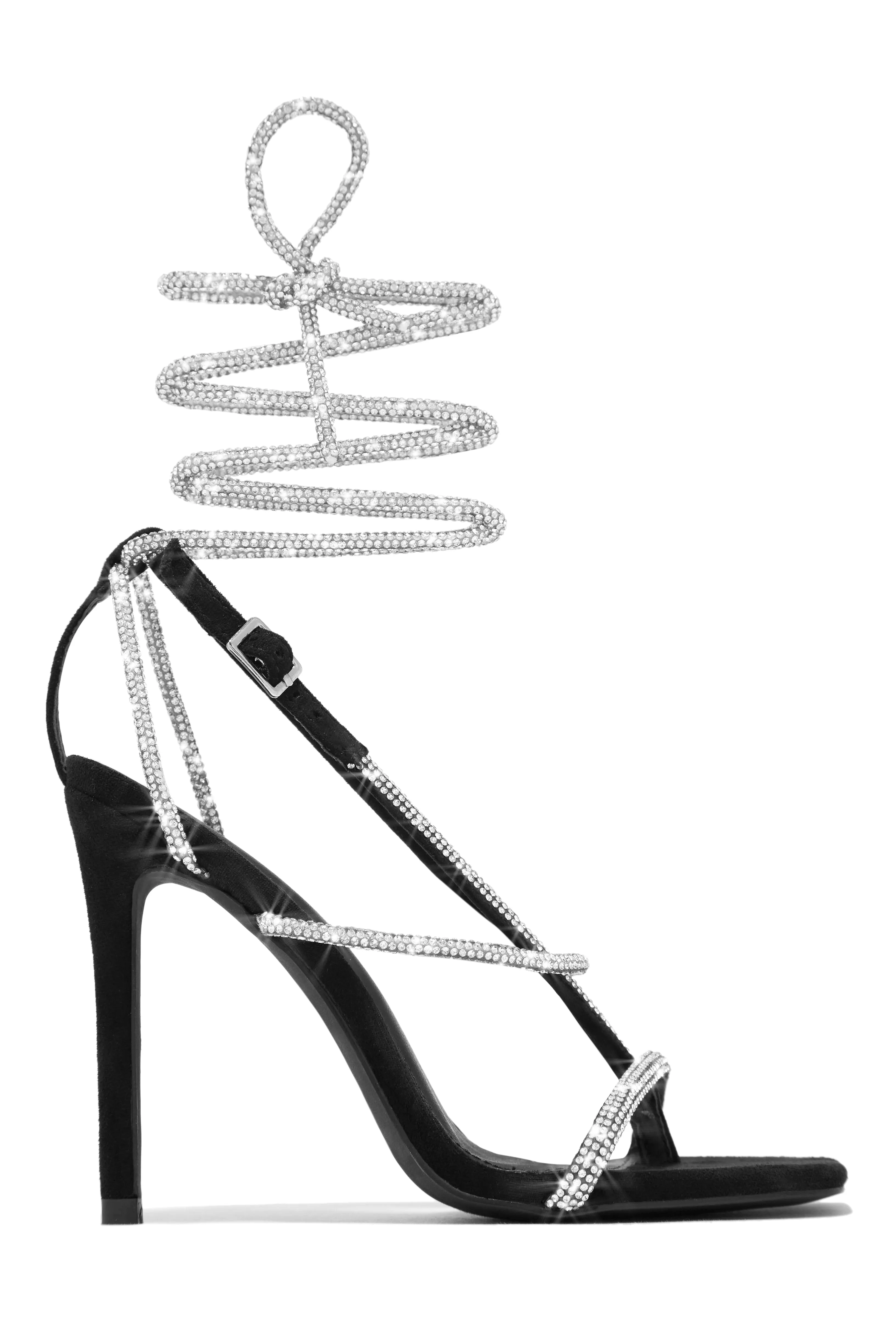 Special Invite Embellished Lace Up High Heels - Black sold by Miss Lola product image thumbnail 4