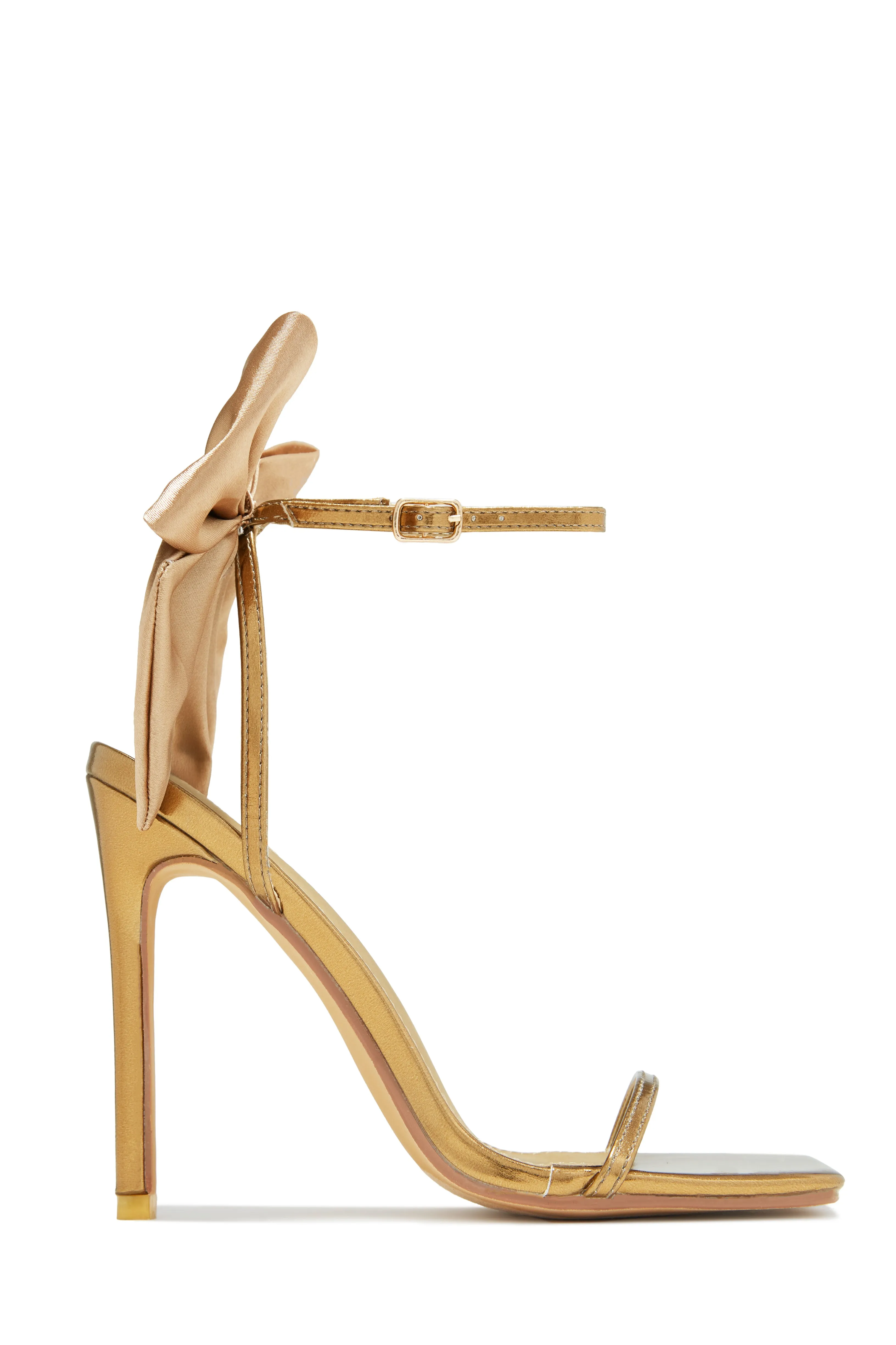 Pauline High Heels with Bow Detailing - Gold sold by Miss Lola product image thumbnail 5
