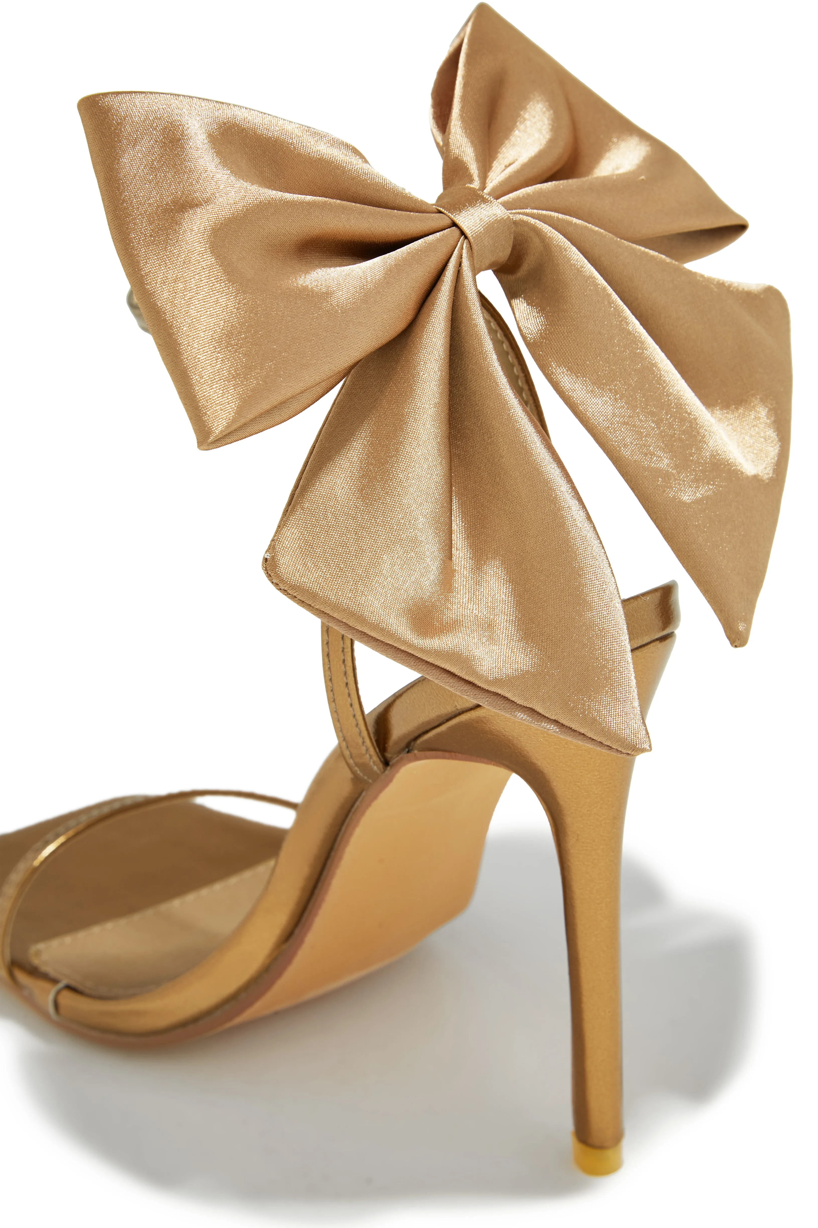 Pauline High Heels with Bow Detailing - Gold sold by Miss Lola product image thumbnail 4