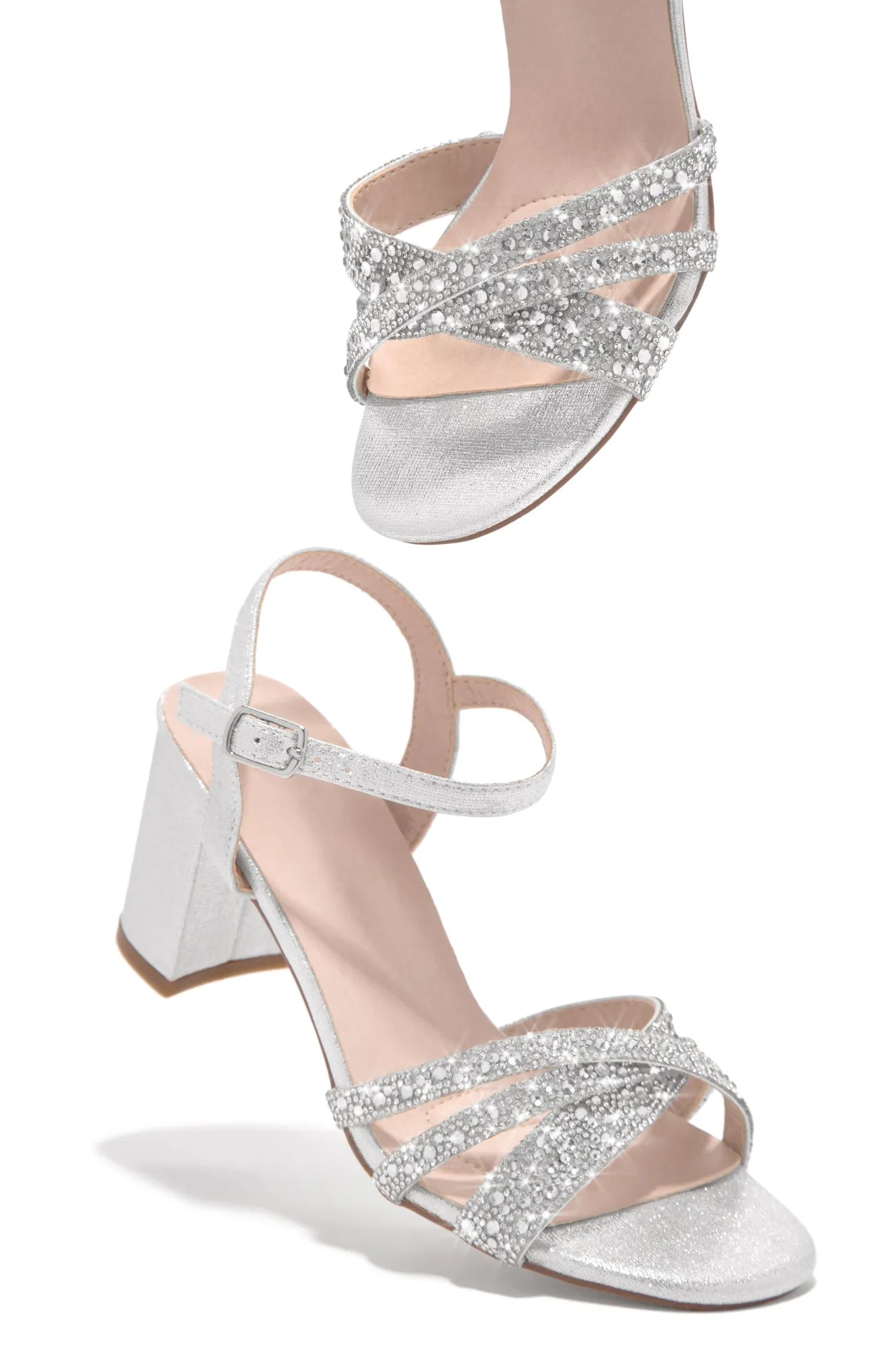 Special Guest Embellished Block Heels - Silver sold by Miss Lola product image thumbnail 4