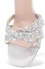 Special Guest Embellished Block Heels - Silver sold by Miss Lola