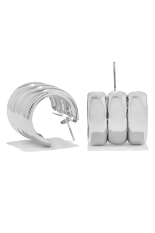 Janis Triple Hoop Earring - Silver sold by Miss Lola