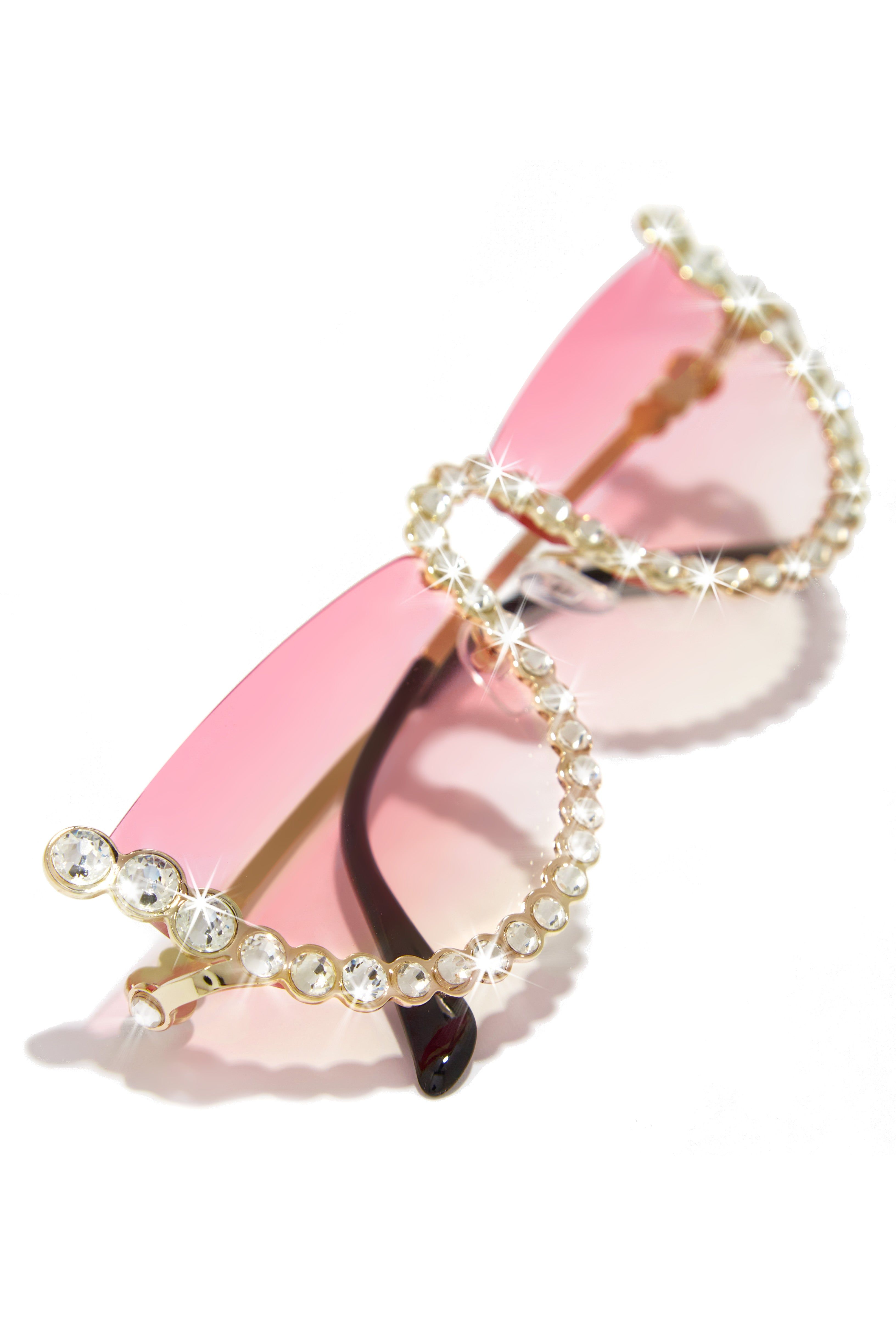Hot Attitude Embellished Sunglasses - Pink sold by Miss Lola product image thumbnail 2