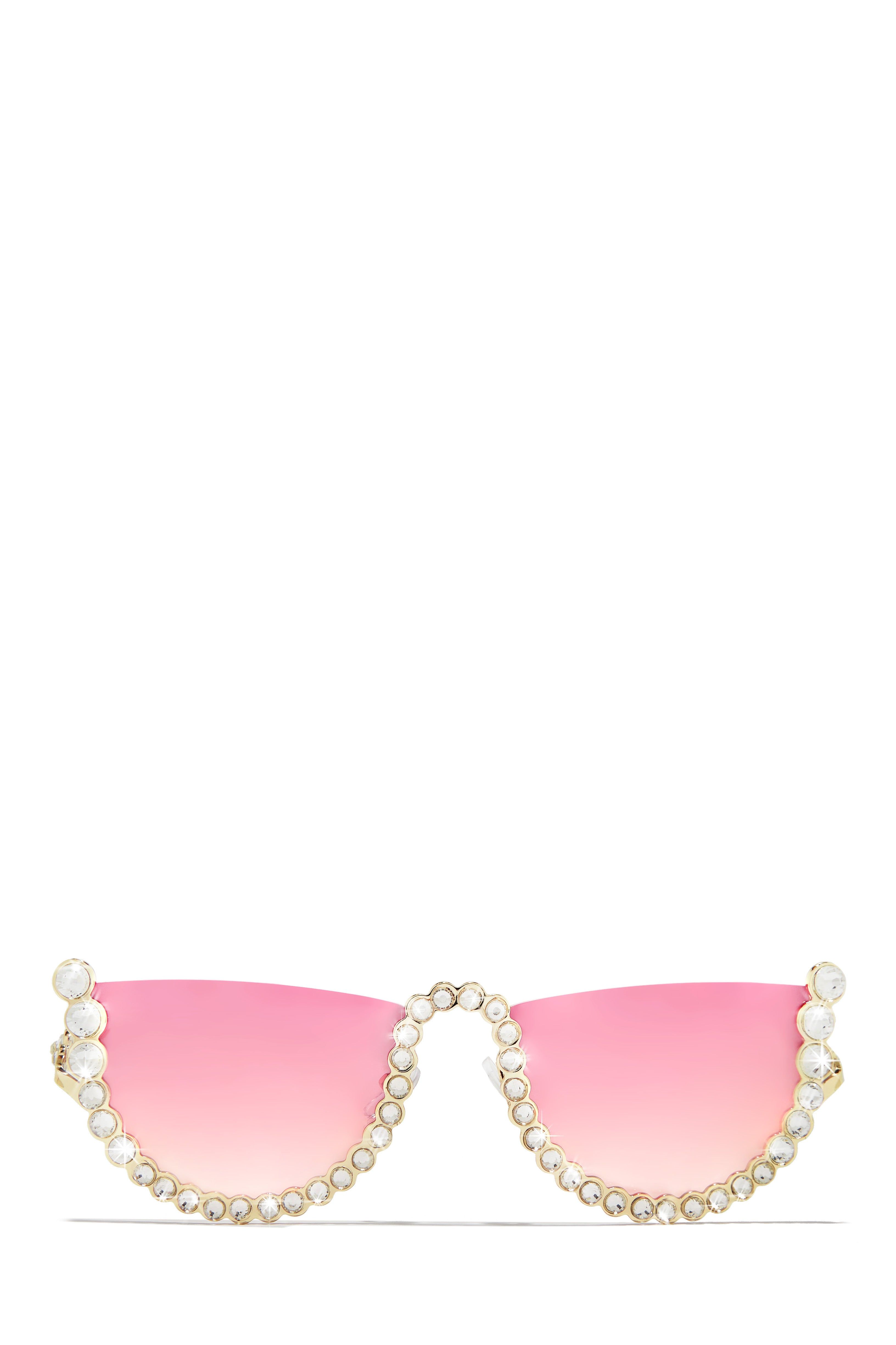 Hot Attitude Embellished Sunglasses - Pink sold by Miss Lola product image thumbnail 4