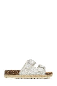 Aristi Pearl Embellished Slip On Sandals - White sold by Miss Lola