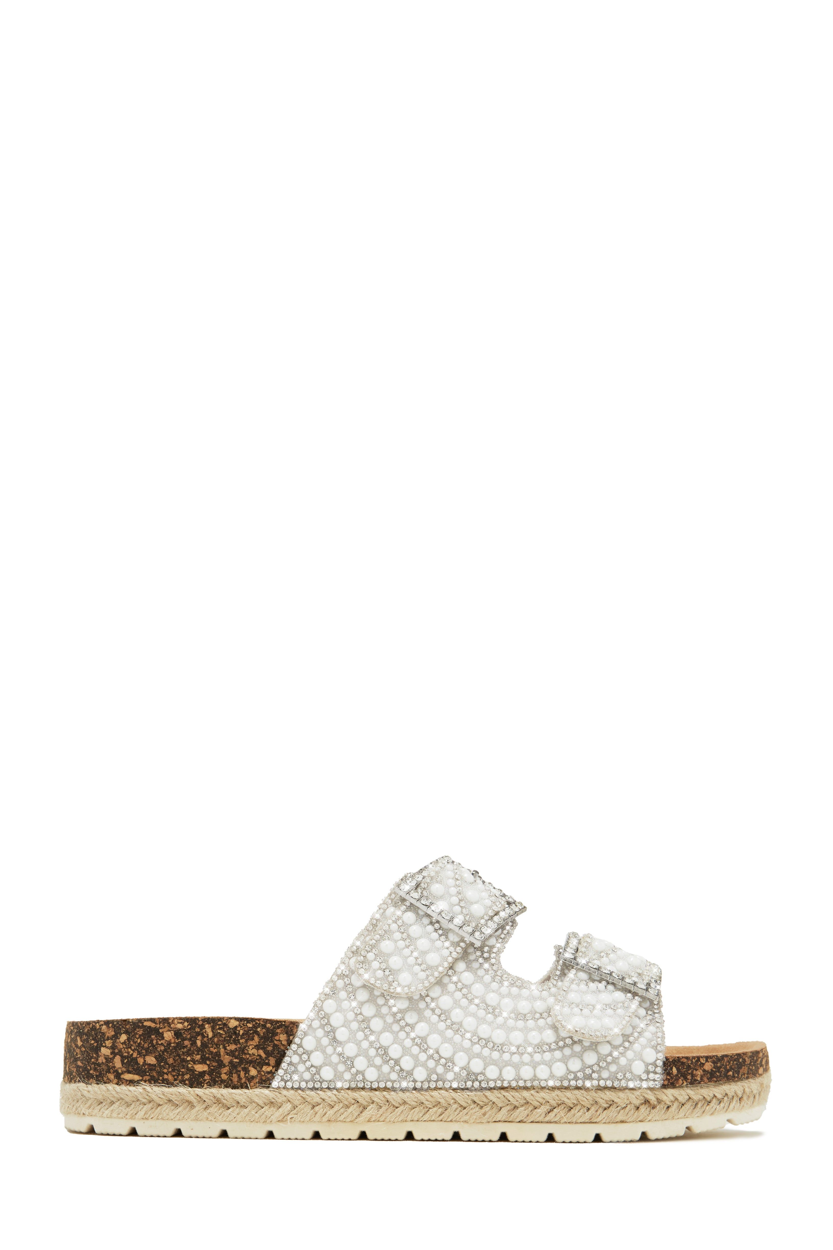 Aristi Pearl Embellished Slip On Sandals - White sold by Miss Lola product image thumbnail 5