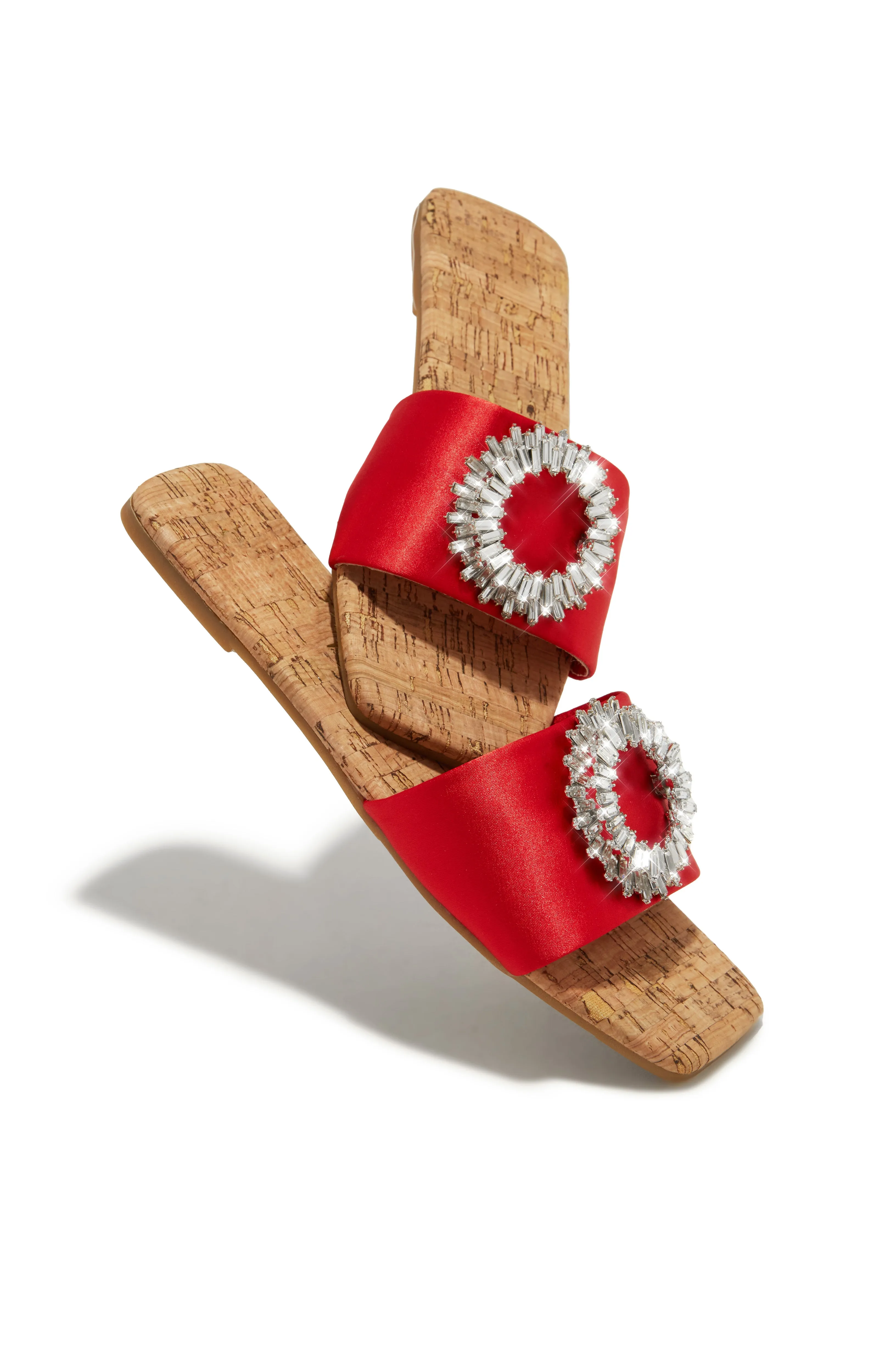 St. Tropez Getaway Embellished Slip On Sandals - Red sold by Miss Lola product image thumbnail 3