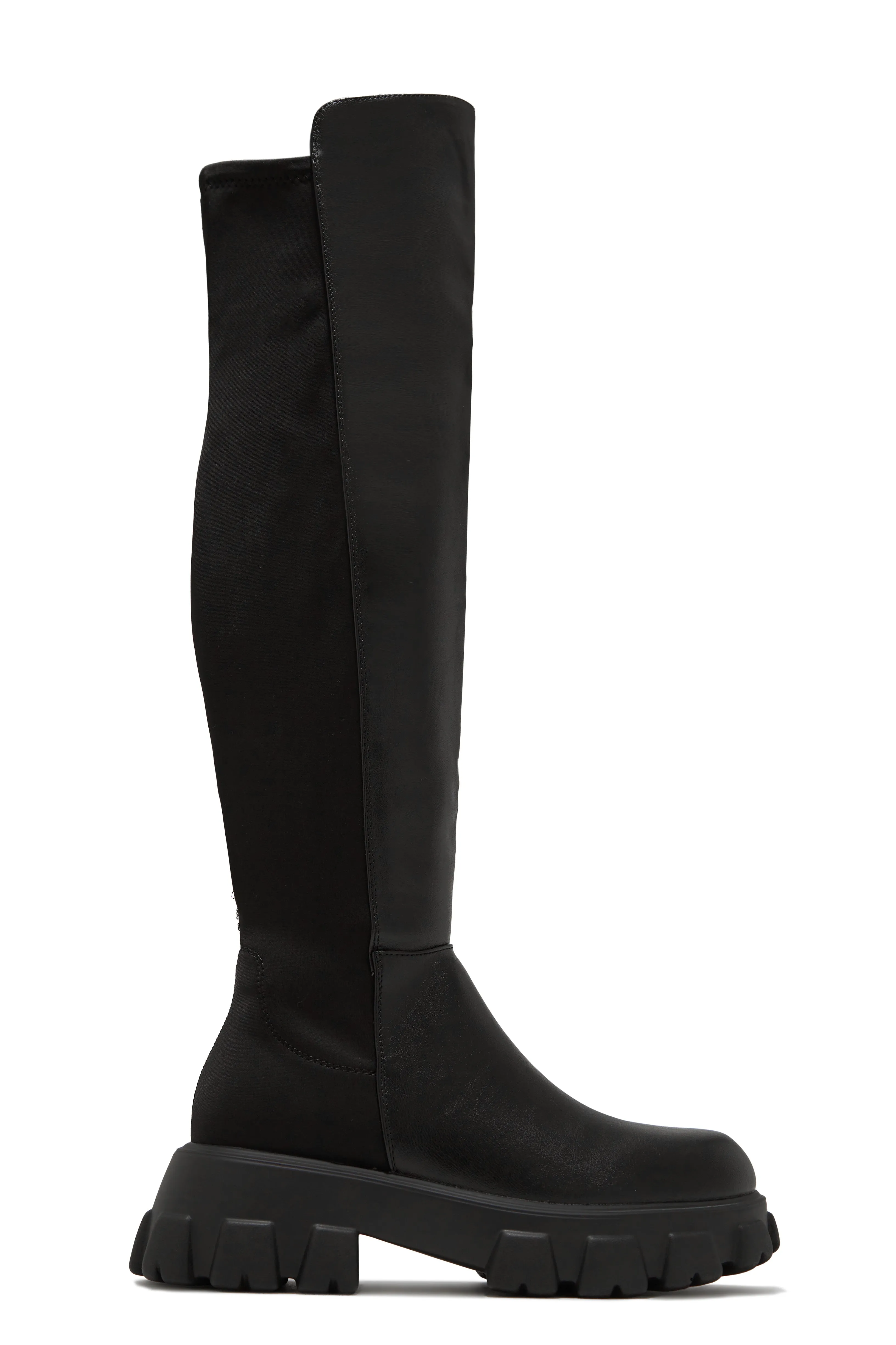 Fall Outfit Over The Knee Flat Boots - Black sold by Miss Lola product image thumbnail 5