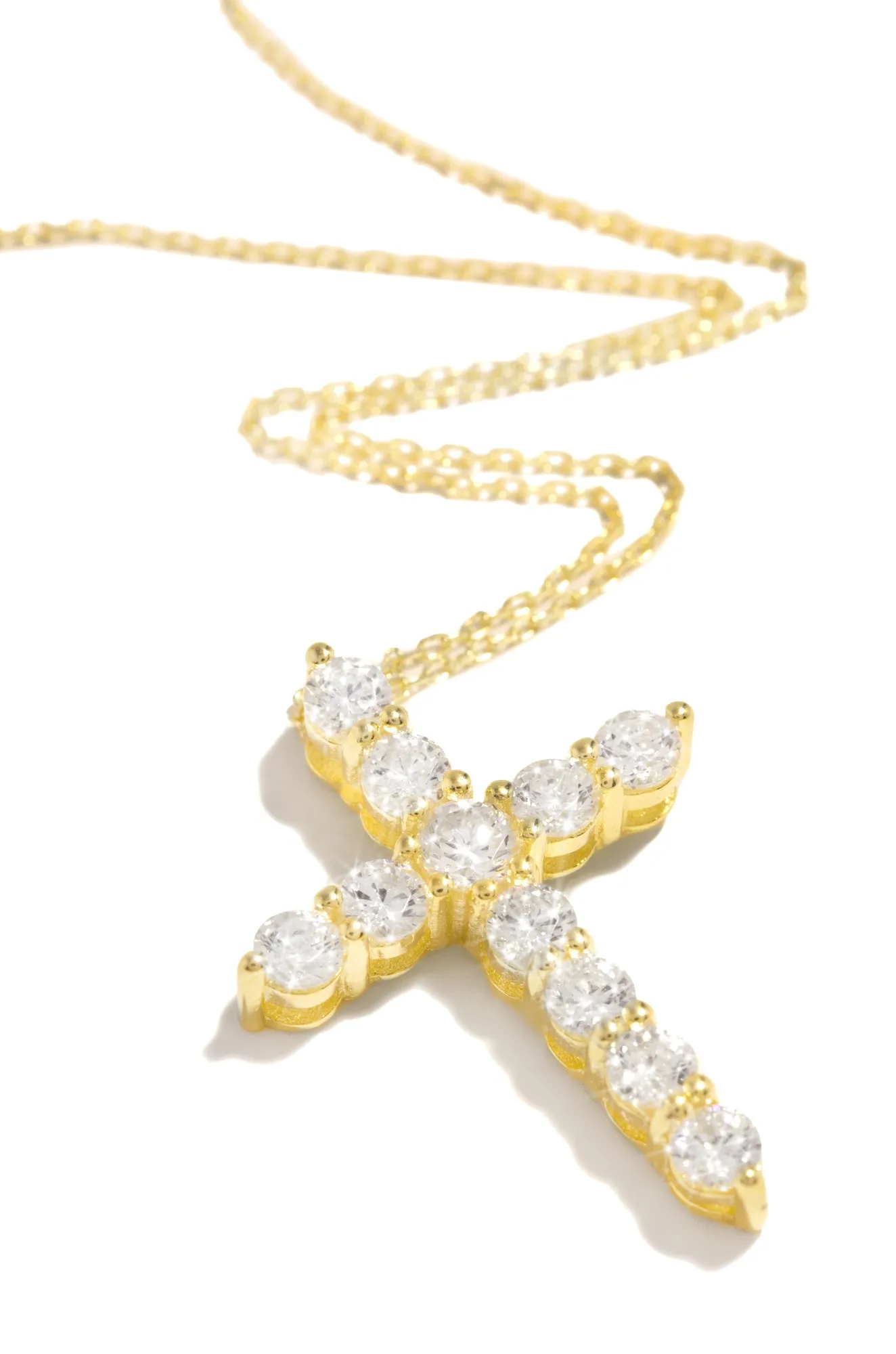 Highly Favored Embellished Cross Necklace - Gold sold by Miss Lola product image thumbnail 2
