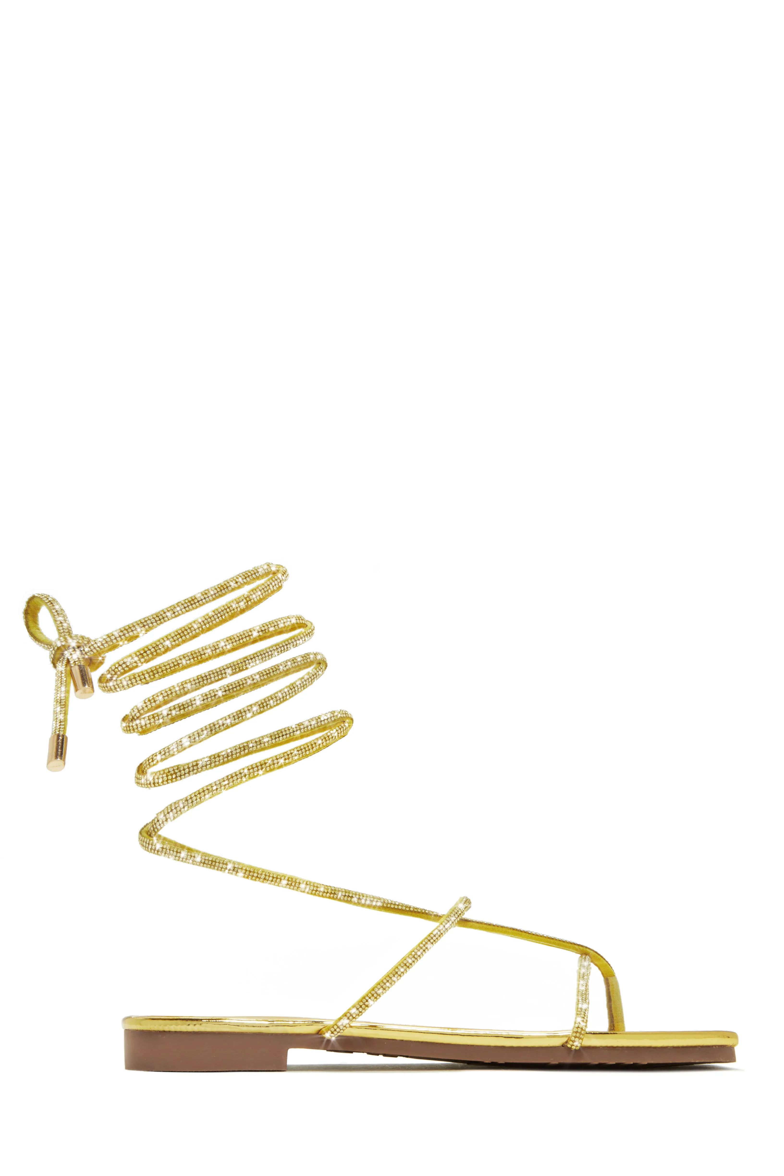 Luxury Oasis Embellished Lace Up Sandals - Gold sold by Miss Lola product image thumbnail 5