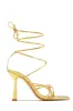 Aileen Lace Up Heels - Gold sold by Miss Lola