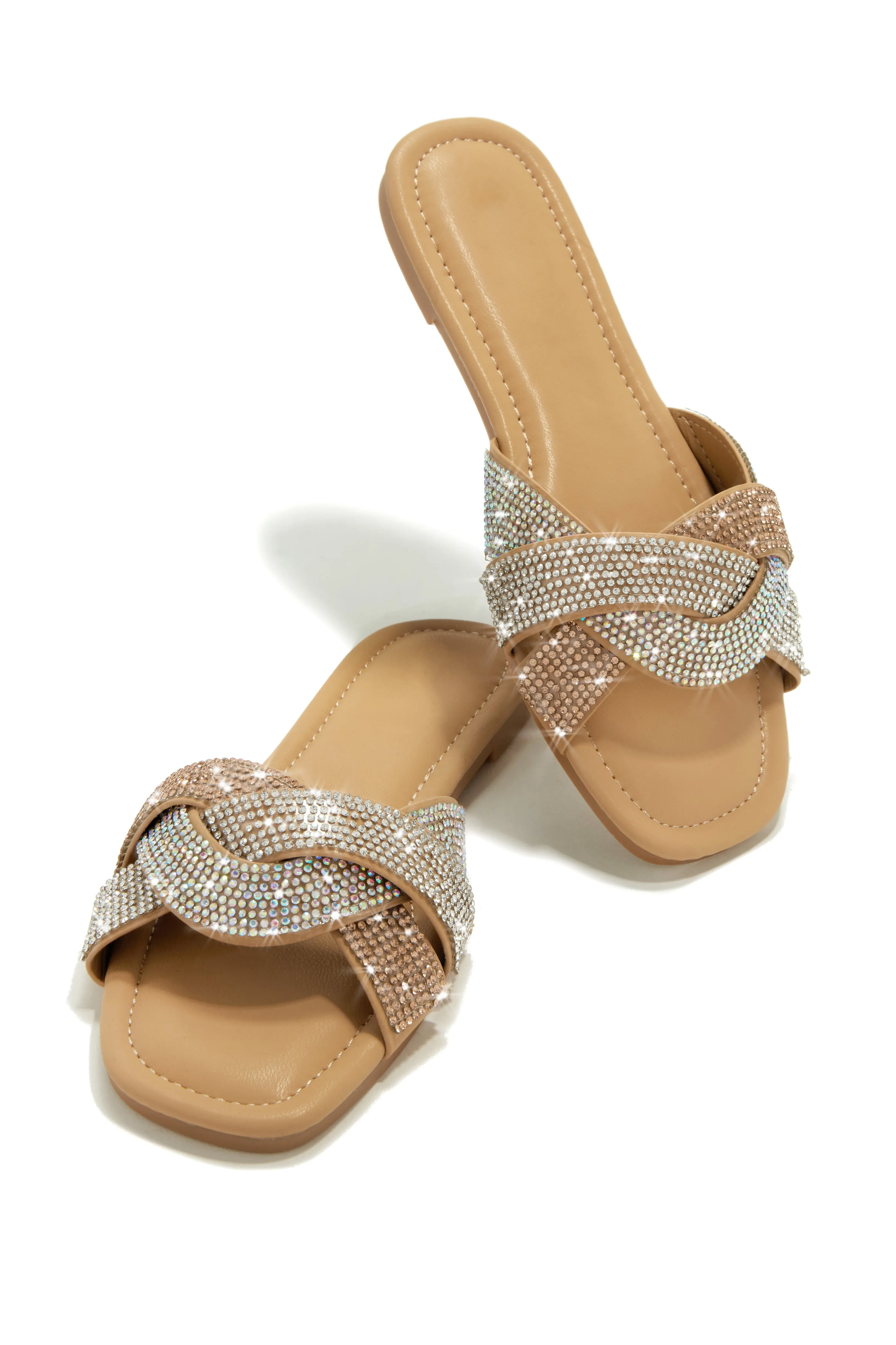Slip Into Paradise Embellished Slip On Sandals - Nude sold by Miss Lola product image thumbnail 4