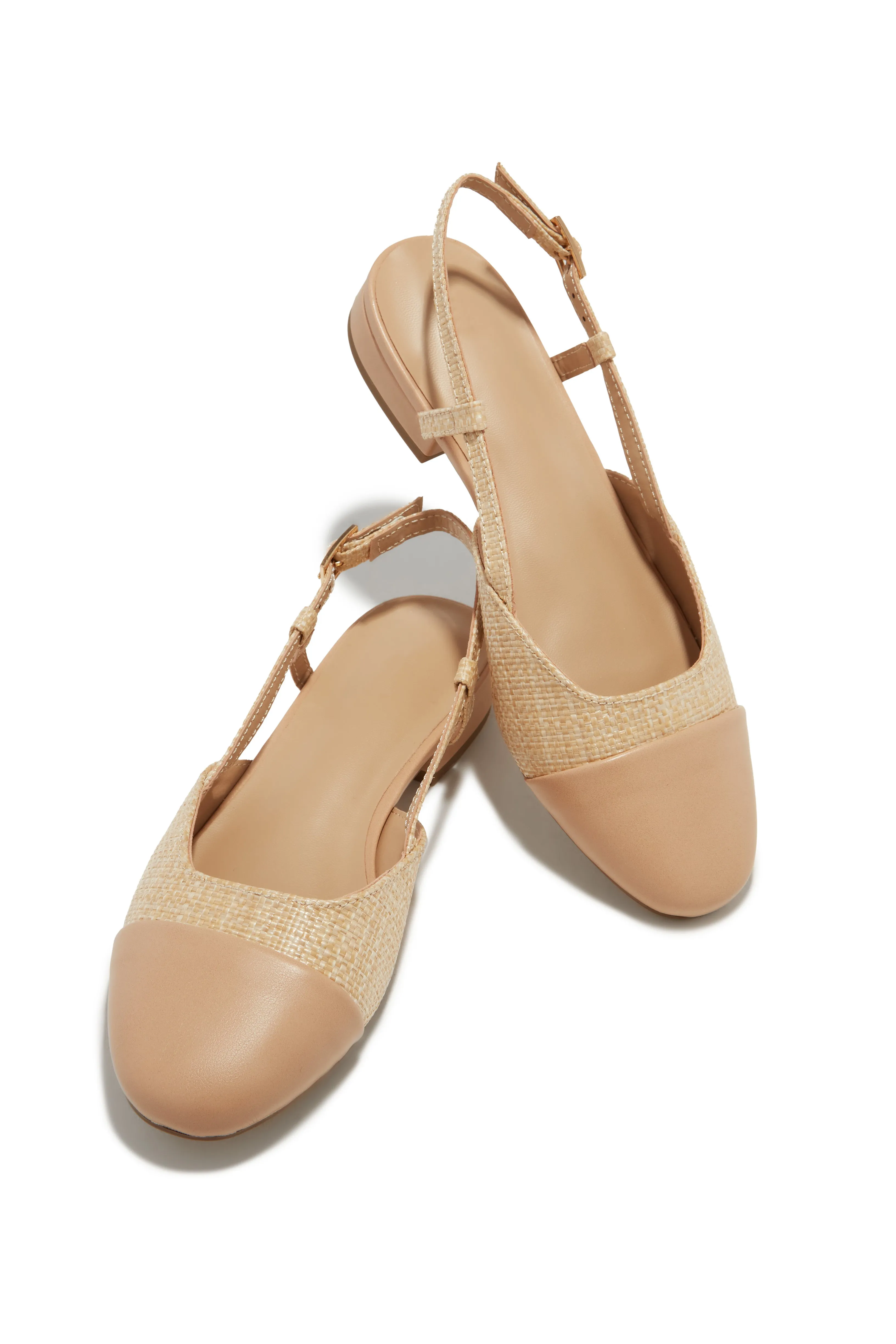 Sarah Slingback Mini Heel Flats - Natural sold by Miss Lola product image thumbnail 3