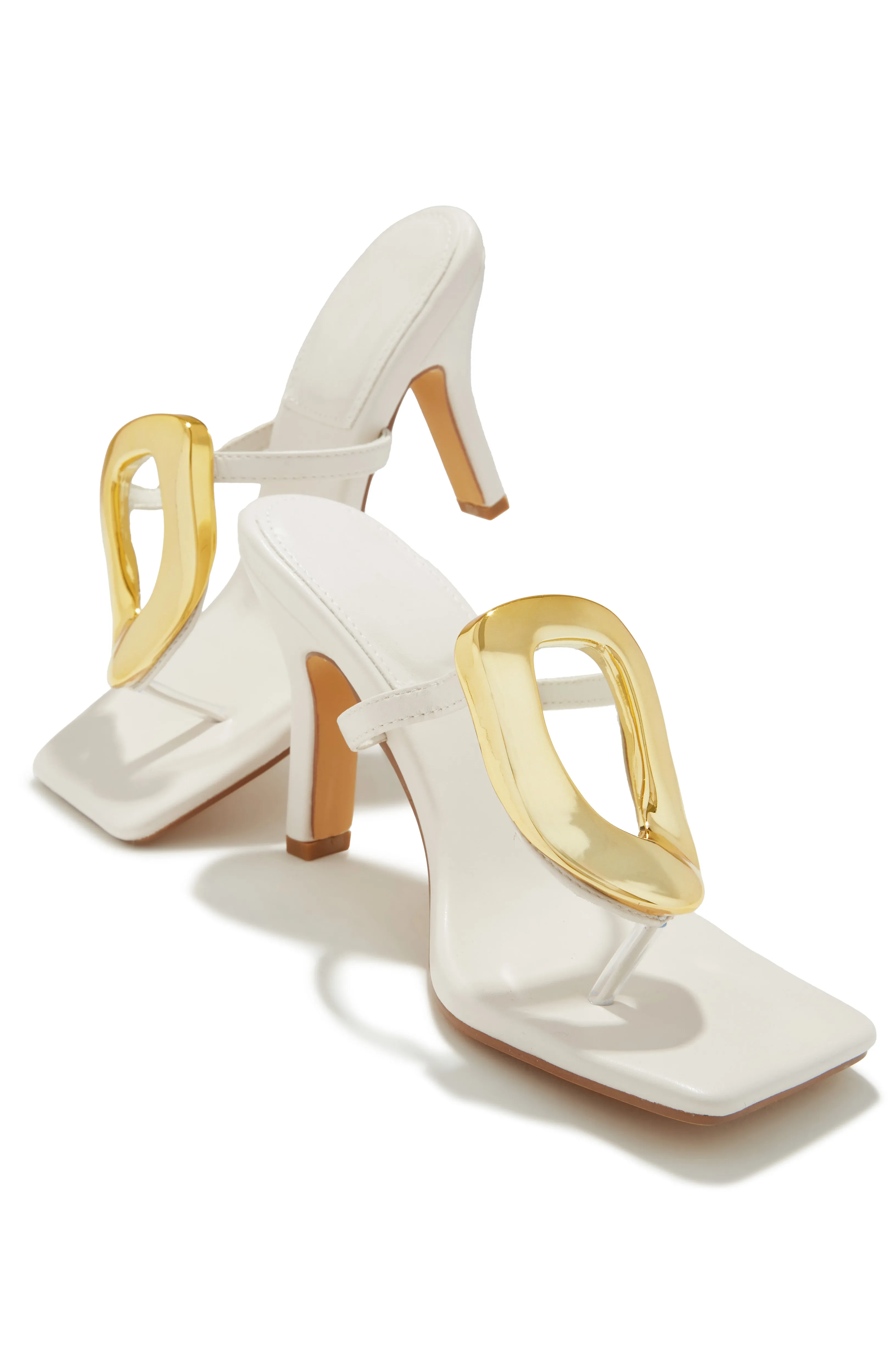 Adonna Thong Strap Mule Heels - Cream ** LEAVE PRIVATE ** SENDING BACK TO COMPANY ** 10/3 sold by Miss Lola product image thumbnail 3