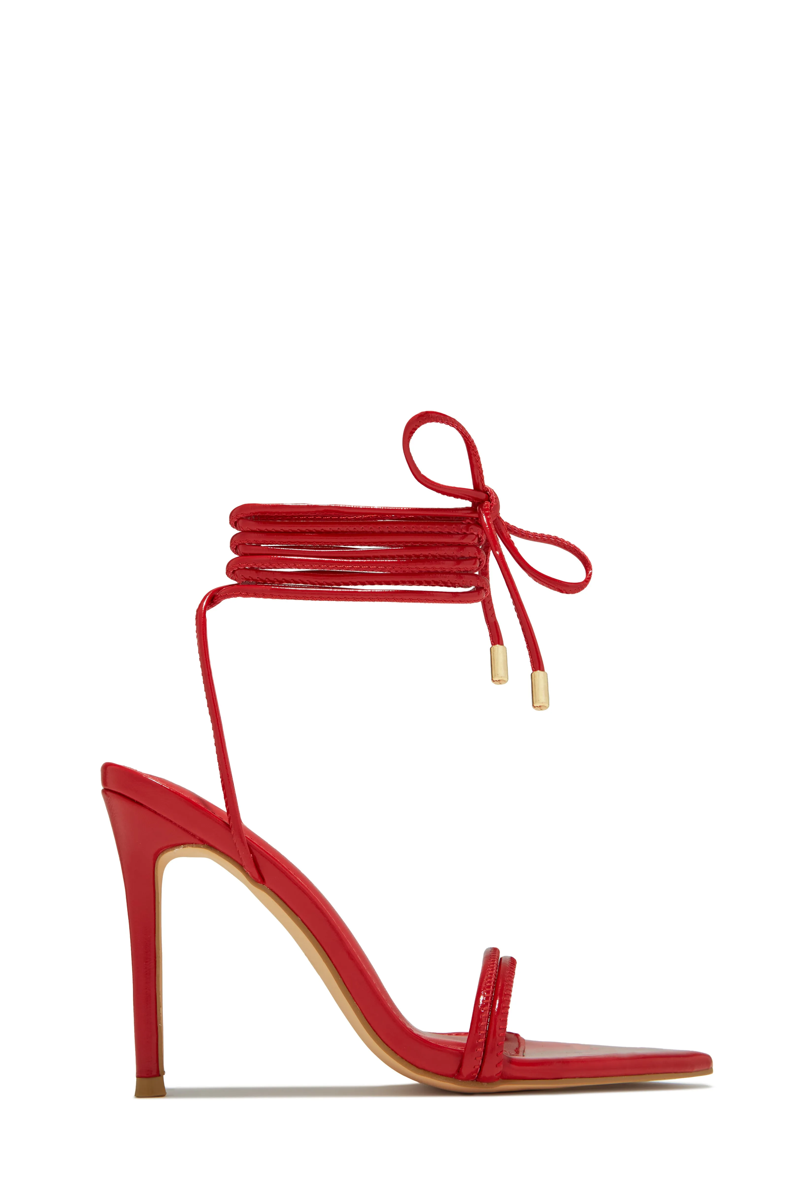 Anisah Lace Up High Heels - Red sold by Miss Lola product image thumbnail 4