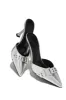 Amyra Pointed Toe High Heel Mules - Silver sold by Miss Lola
