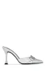 Amyra Pointed Toe High Heel Mules - Silver sold by Miss Lola