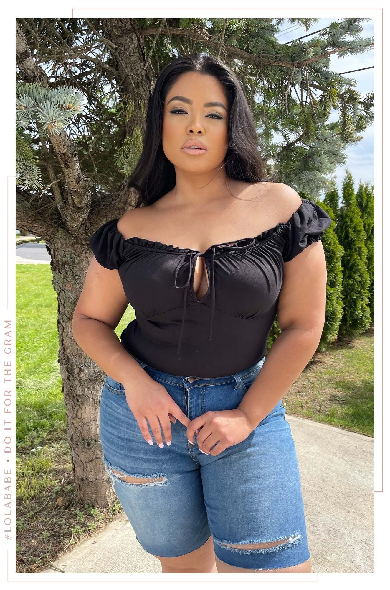 Yazmine Short Sleeve Top - Black sold by Miss Lola