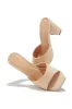 Layla Block Heel Mules - Nude PU sold by Miss Lola