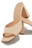 Layla Block Heel Mules - Nude PU sold by Miss Lola