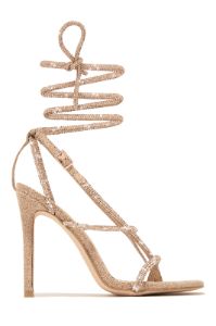 Special Invite Embellished Lace Up High Heels - Silver sold by Miss Lola