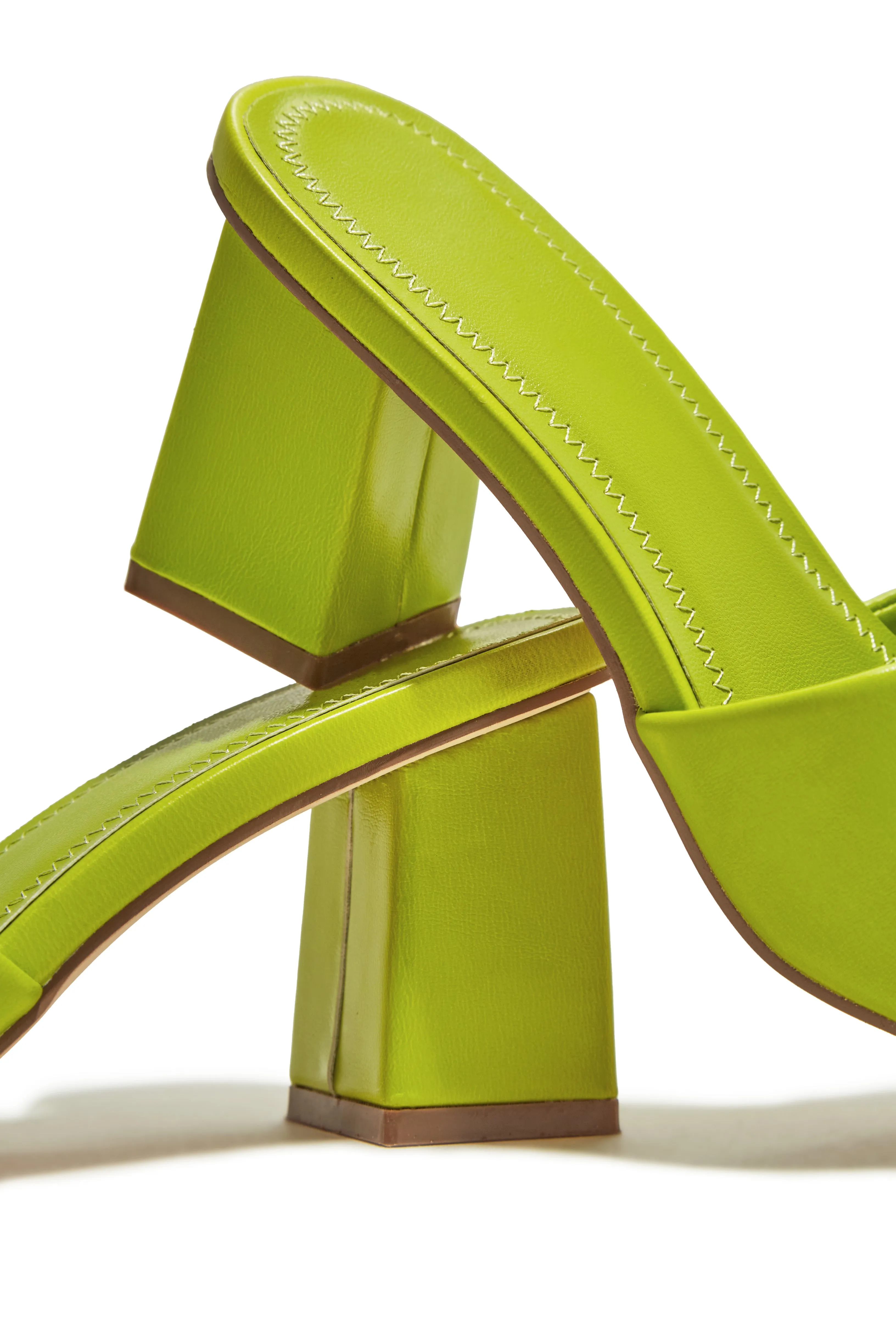 Valentine Block Heel Mules - Green sold by Miss Lola product image thumbnail 4